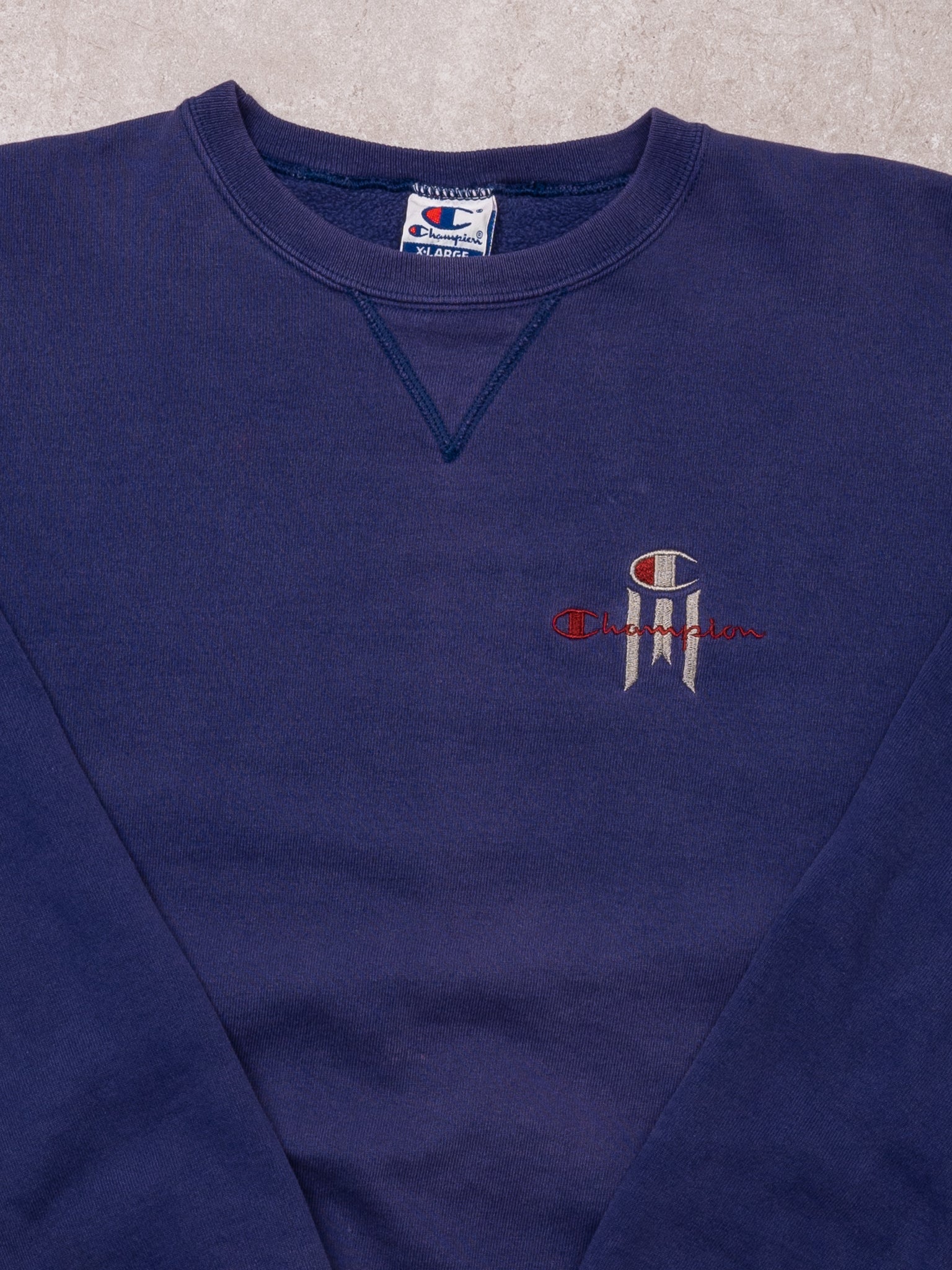 Vintage 90s Purple Champion Embroidered Crewneck (L/XL)