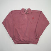 Vintage Washed Pink Scotiabank 1/4 Zip Sweater (XL)