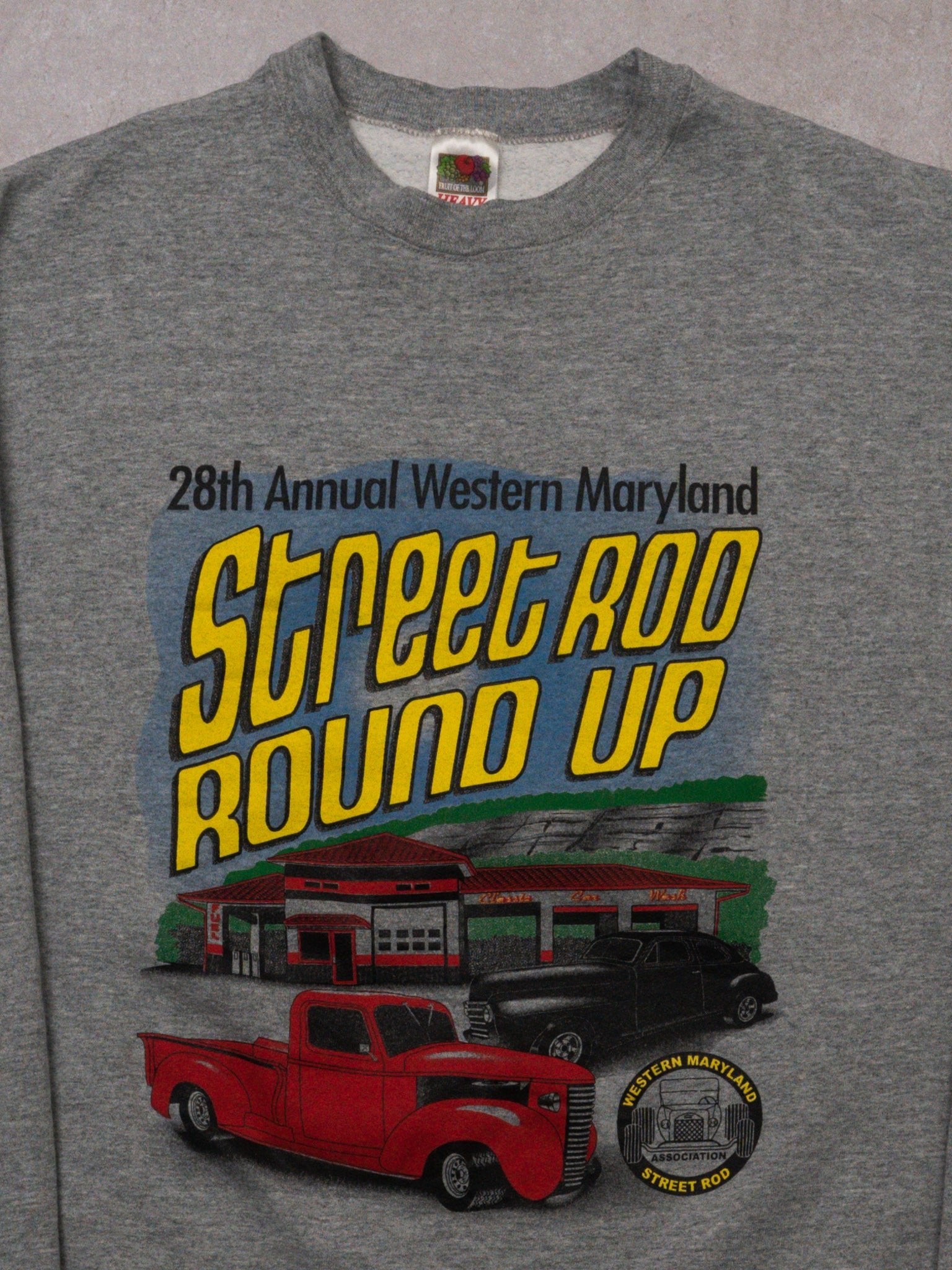 Vintage Grey 28th Street Rod Round Up Crewneck (XL)