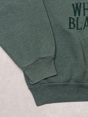 Vintage 80s Washed Green Whistler Blackcomb 1/4 ZIp Sweater (S)