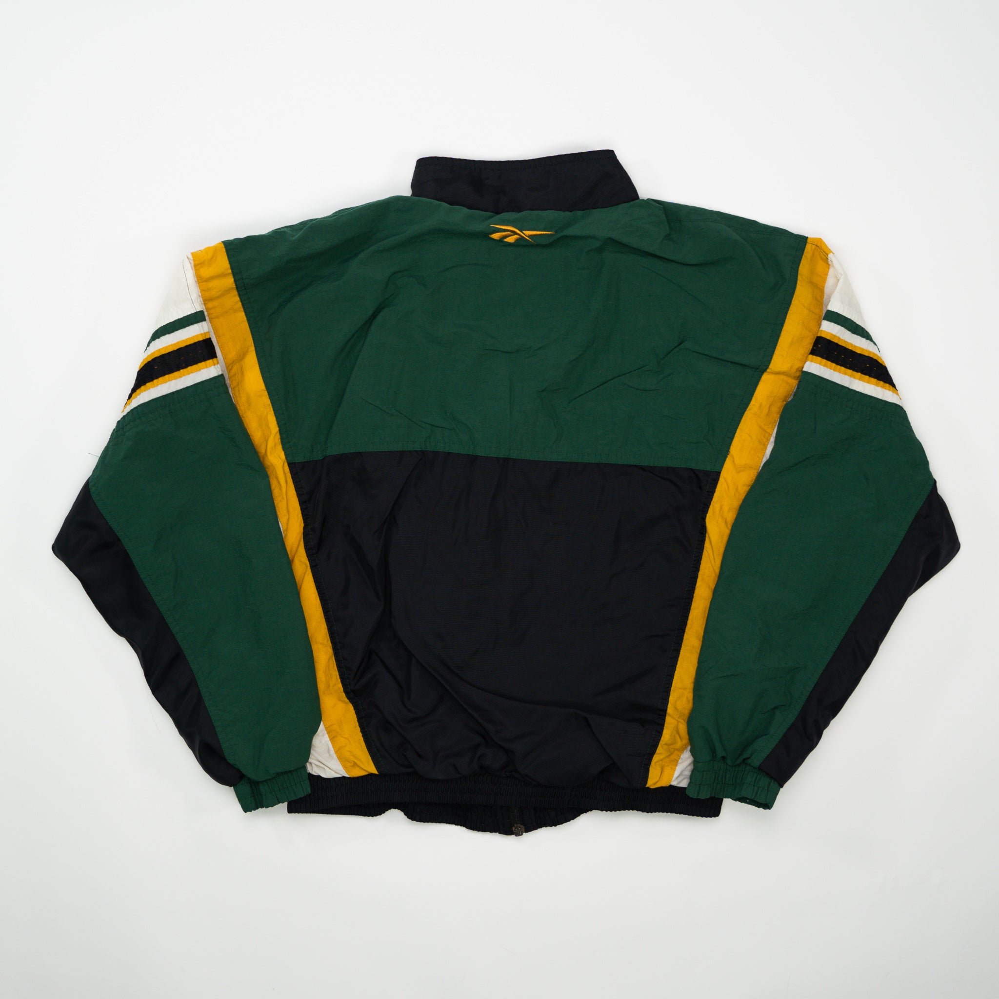 Vintage 90s Green, White + Yellow Reebok Windbreaker (M)