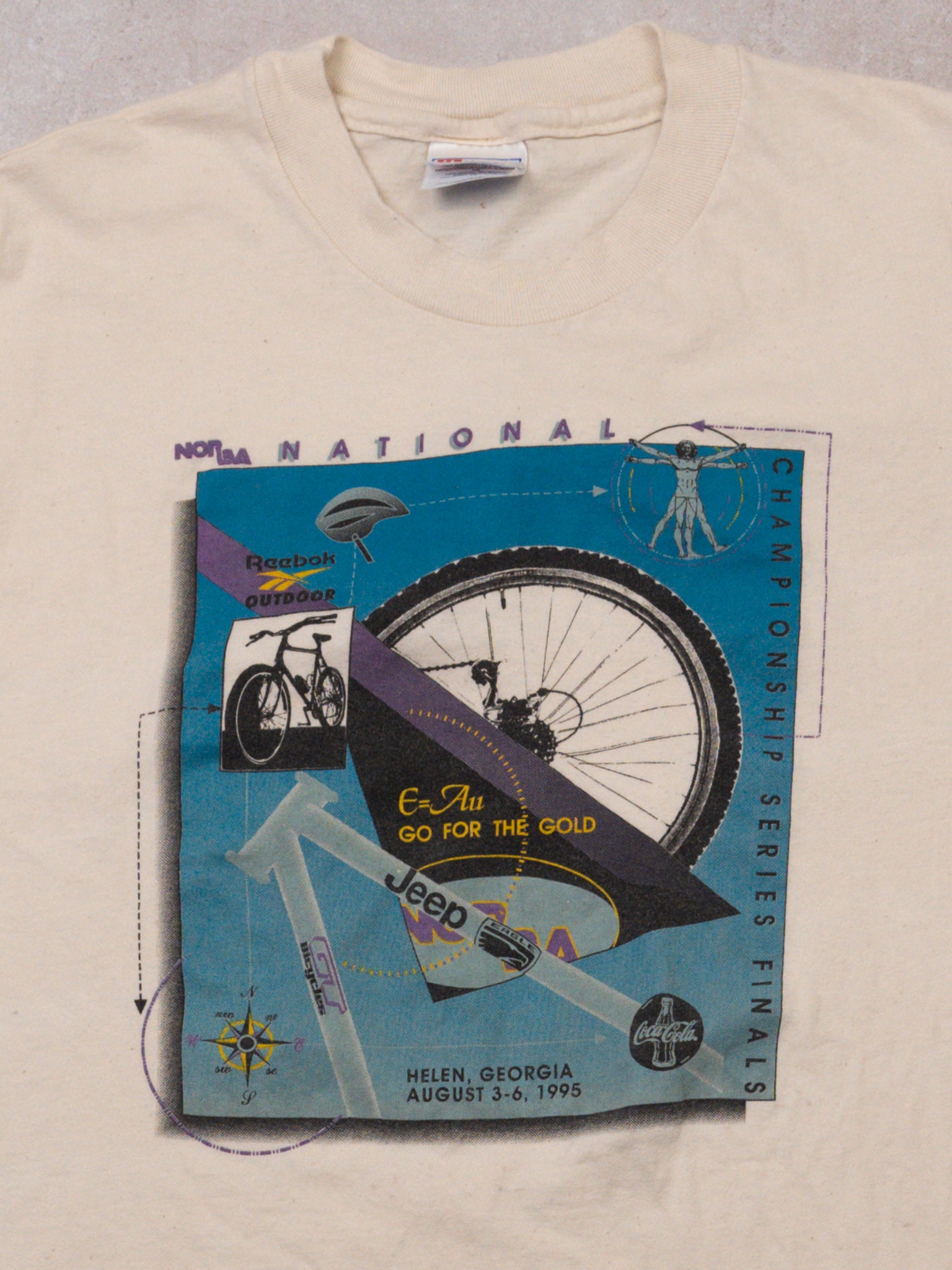 Vintage RARE Beige '95 Reebok x Jeep National Champ Series Tee (L)