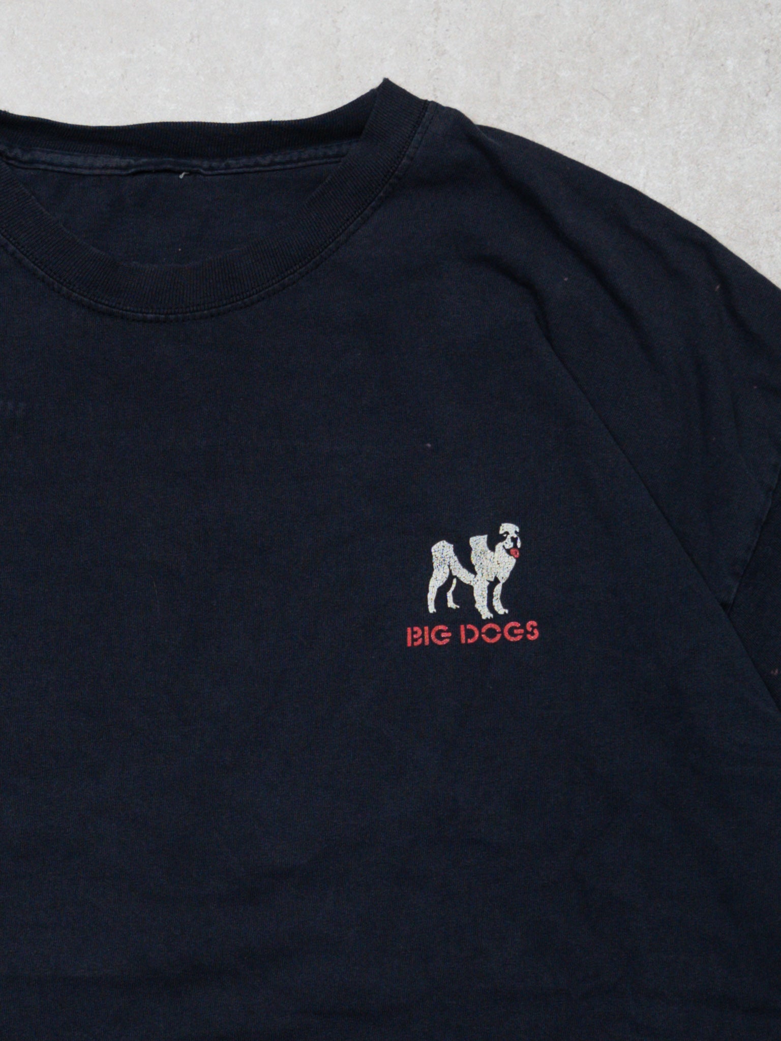 Vintage Dark Blue Big Dogs 'Large and in Charge' Tee (XL)