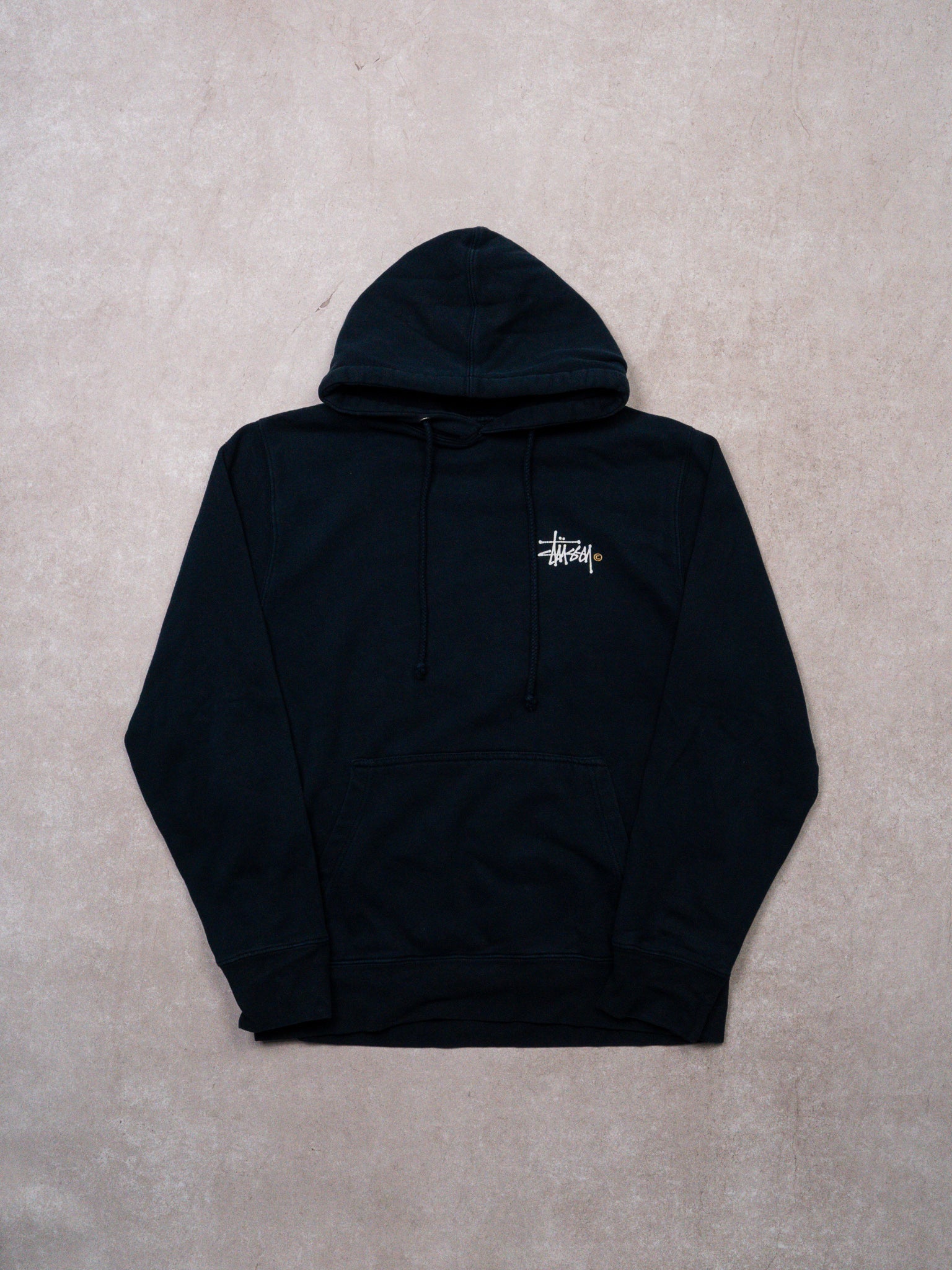 Navy + White Stussy Hoodie (M)