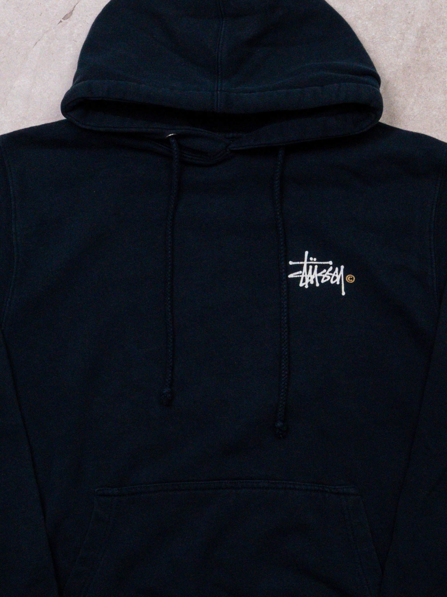 Navy + White Stussy Hoodie (M)