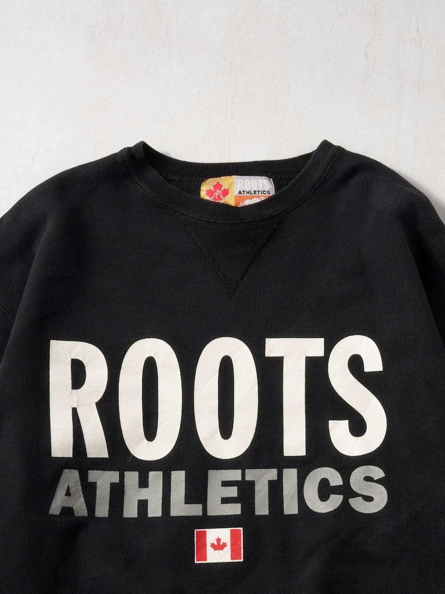 Vintage 90s Washed Black Roots Athletcis Canada Crewneck (L)