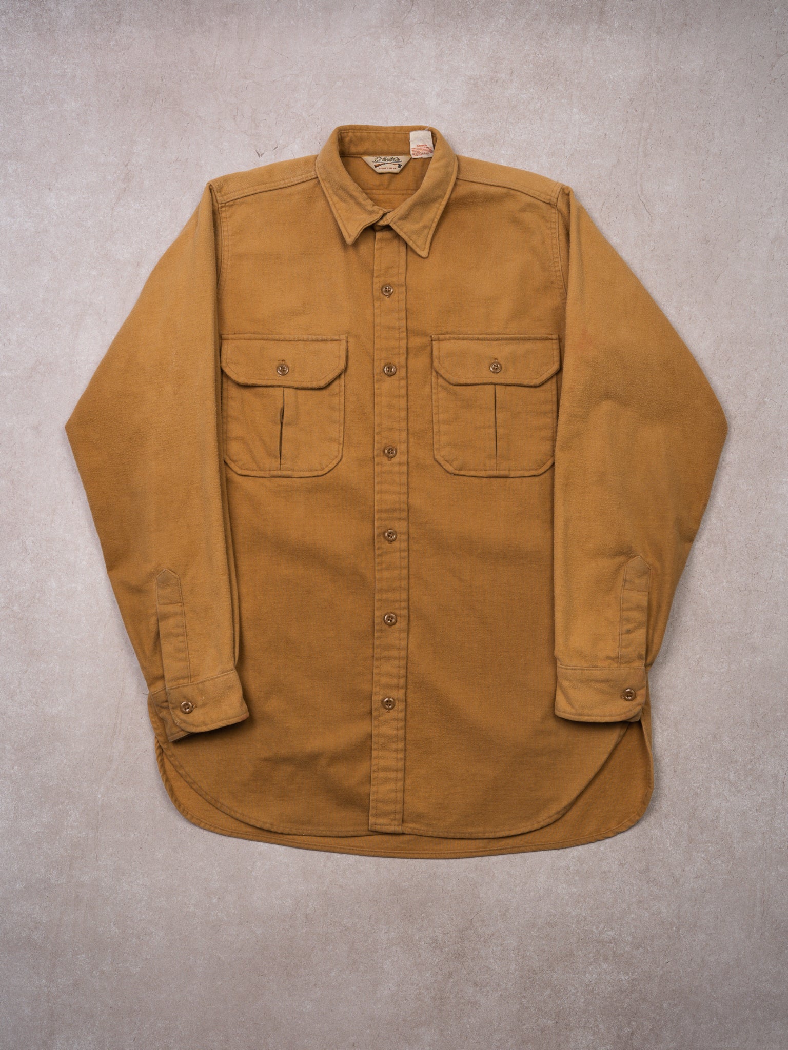 Vintage 70s Golden Yellow Cabela's Flannel Button Up (L)
