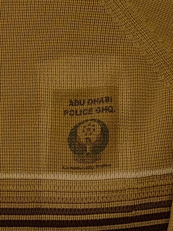Vintage RARE 70s Brown Abu Dhabi Police GHO Knit Crewneck (M)
