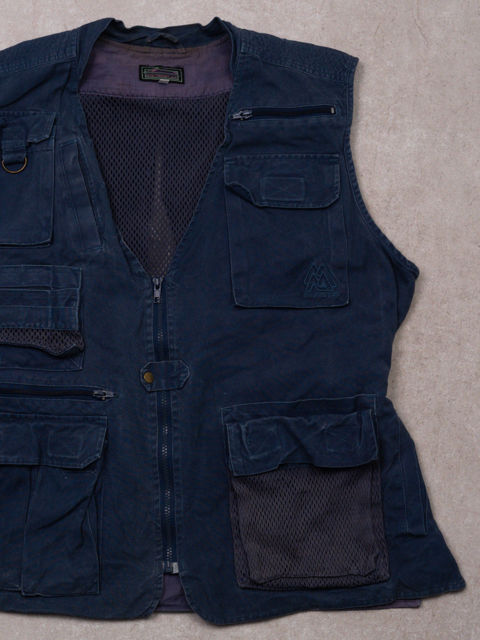 Vintage 90s Faded Blue + Purple Fishing Utility Vest (M)