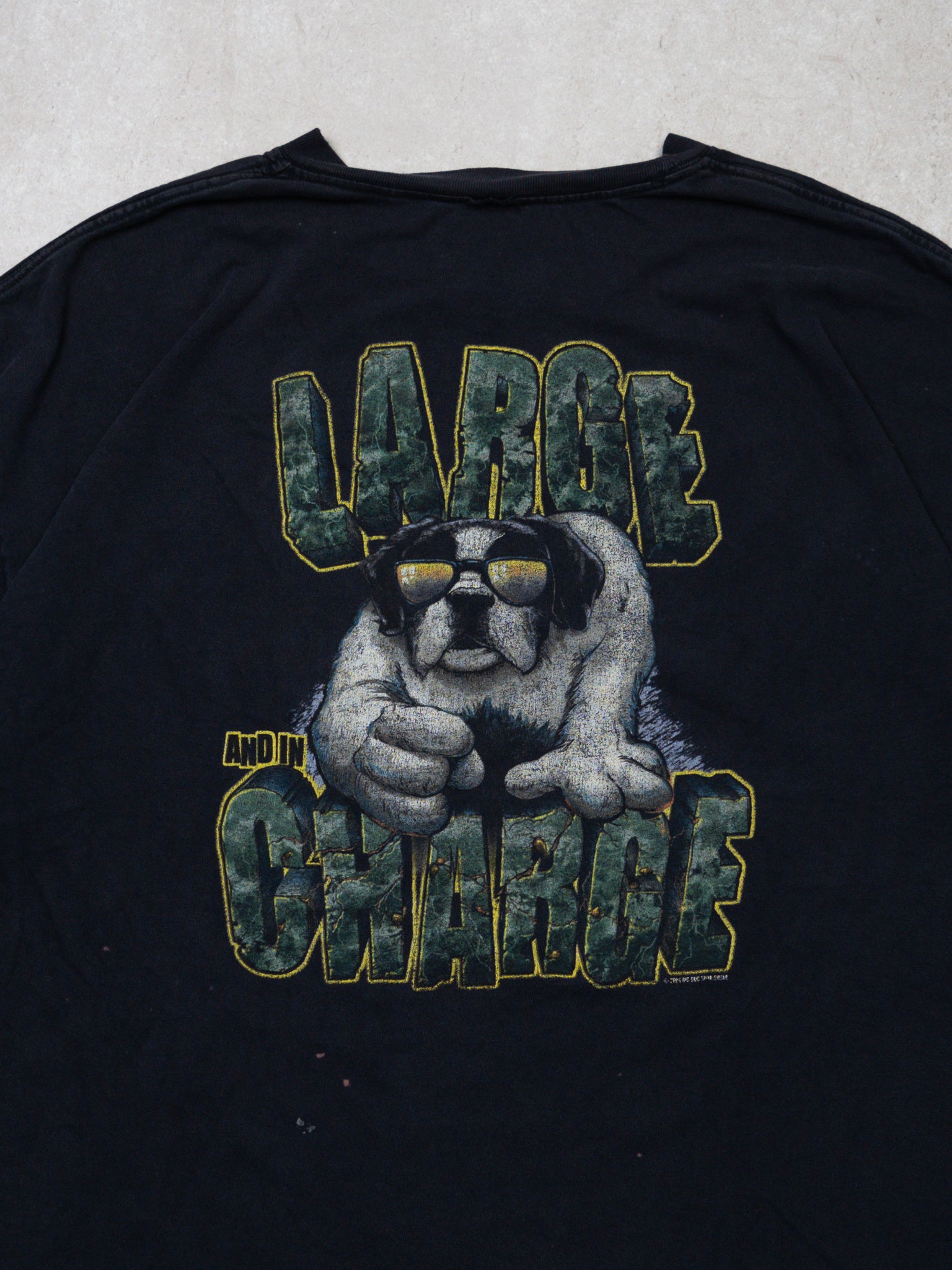 Vintage Dark Blue Big Dogs 'Large and in Charge' Tee (XL)