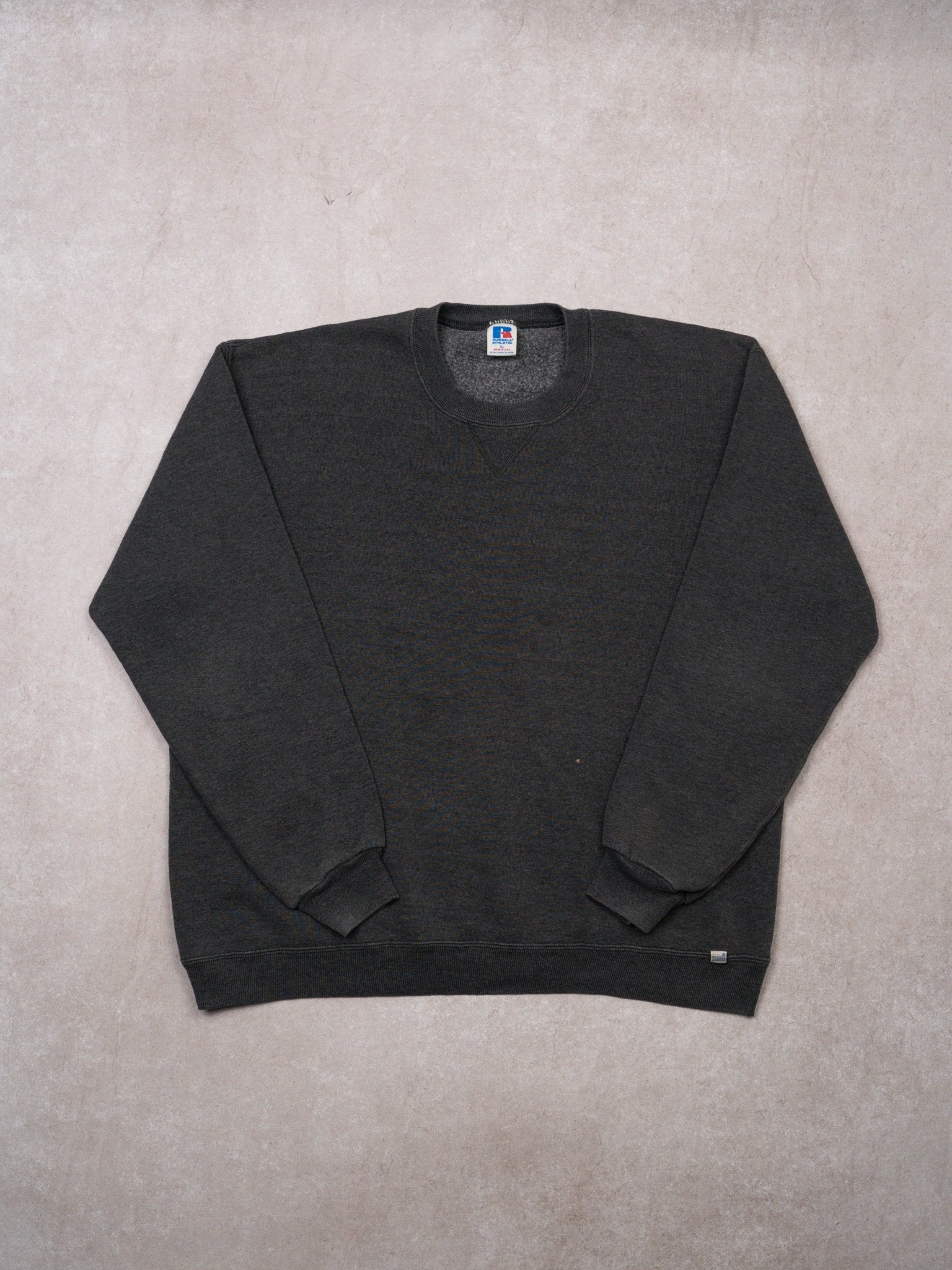 Vintage 90s Dark Grey Blank Russell Athletics Crewneck 4.0 (L)
