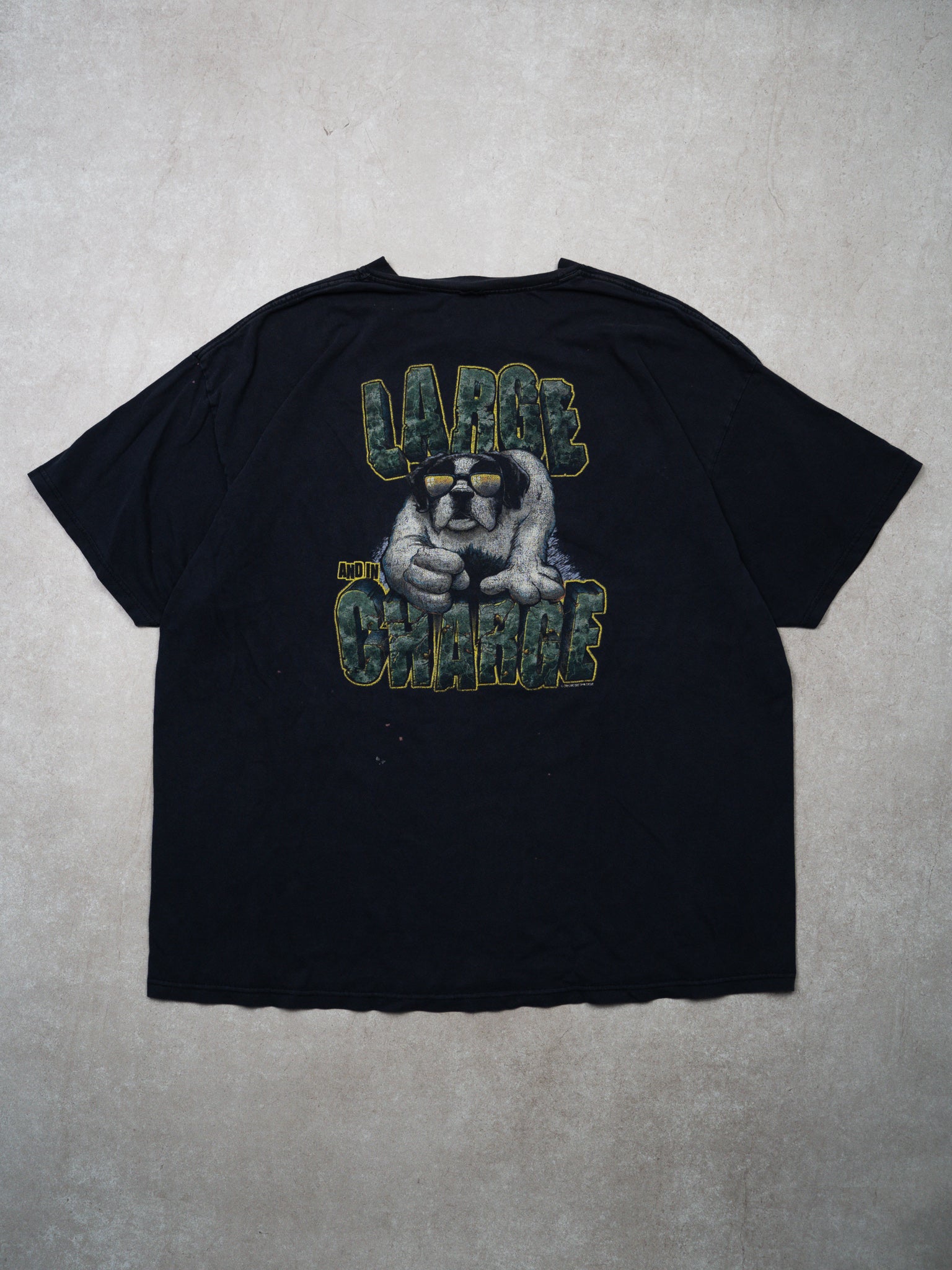 Vintage Dark Blue Big Dogs 'Large and in Charge' Tee (XL)