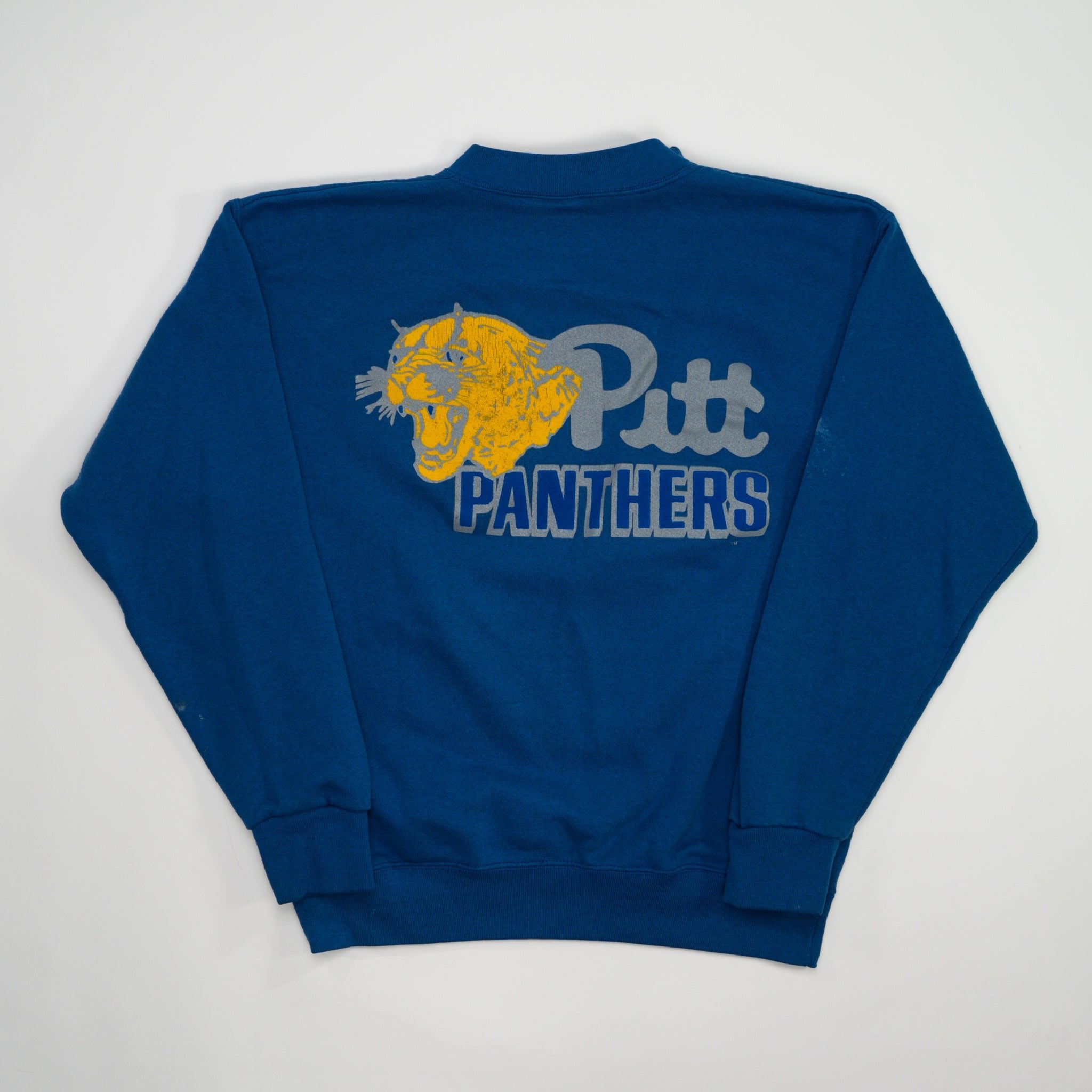 Vintage '89 Blue Pitt Panthers Double Side Crewneck (L)