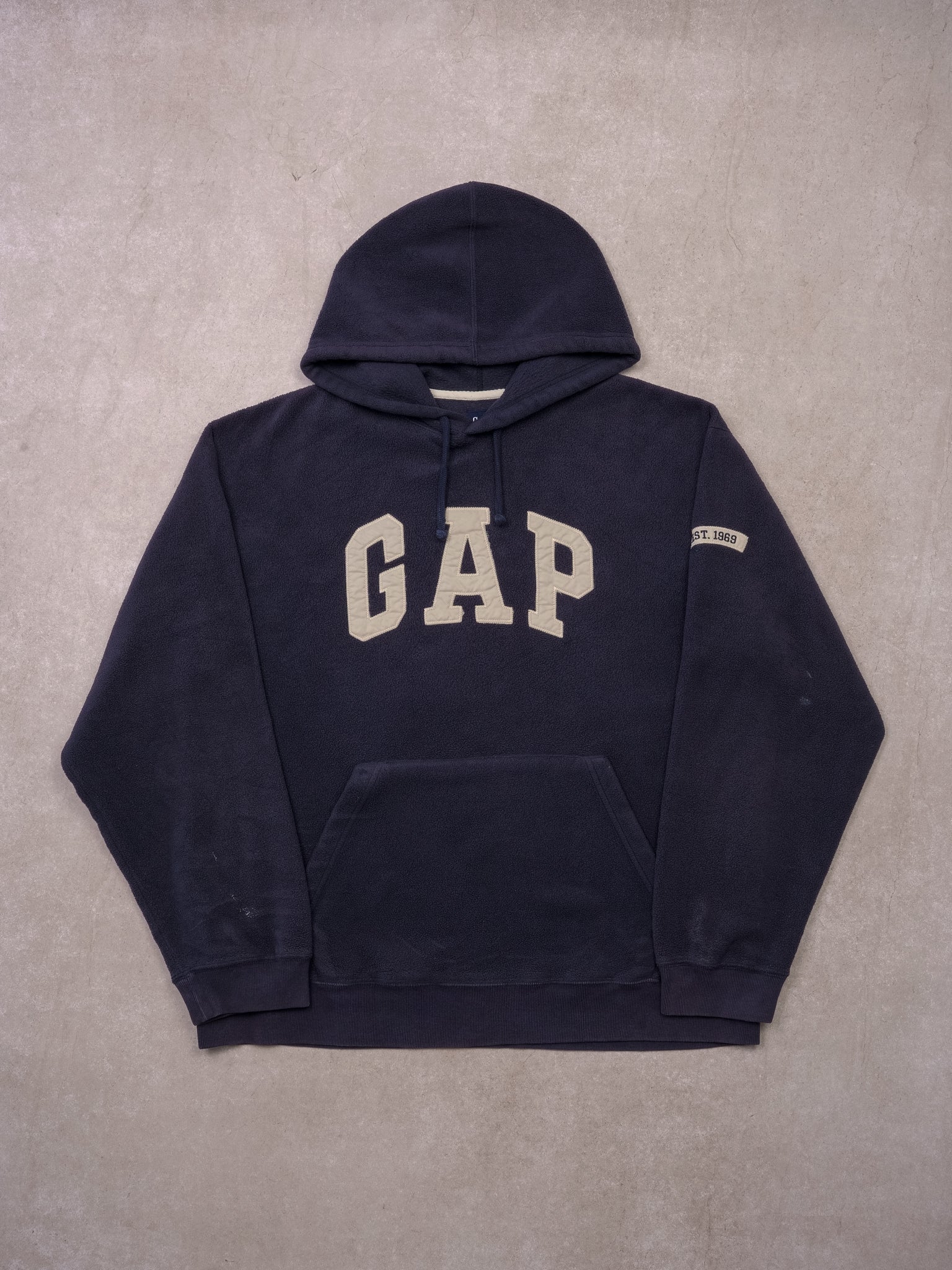 Vintage 90s Navy Blue Gap Fleece Hoodie (L)
