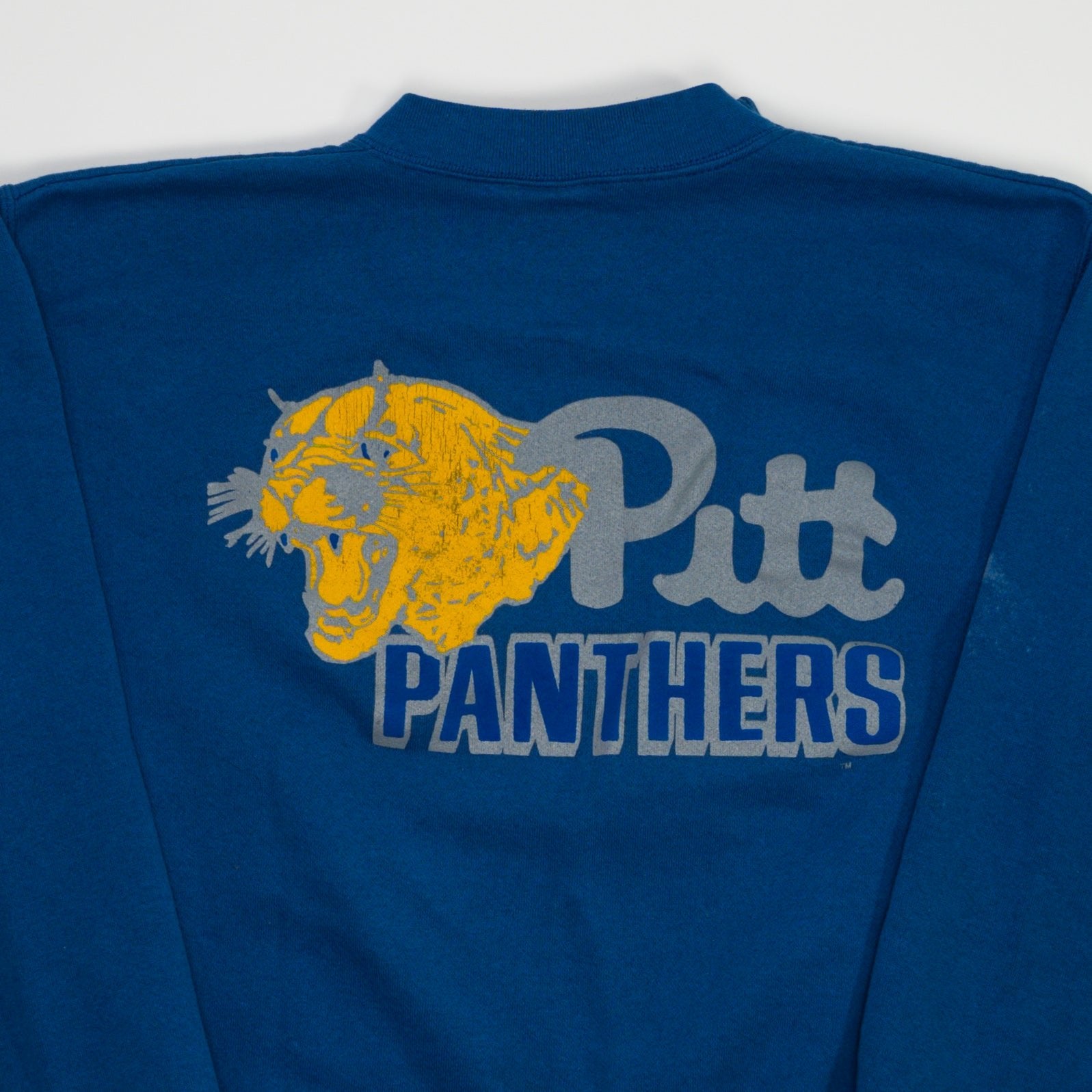Vintage '89 Blue Pitt Panthers Double Side Crewneck (L)