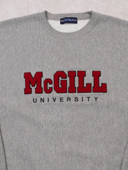 Vintage Grey McGill University Reverse Weave Crewneck (L)