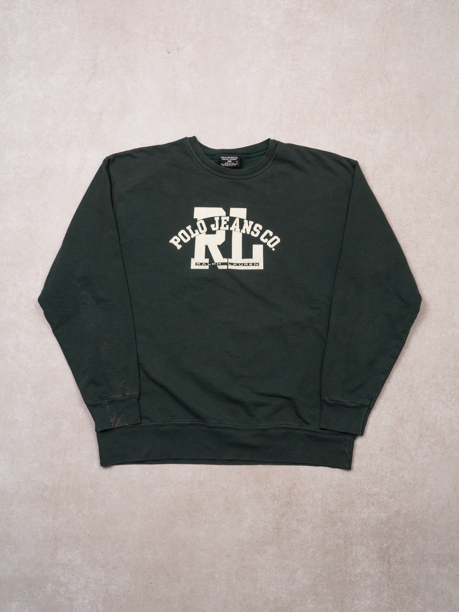 Vintage 90s Green Polo RL Jeans Crewneck (L)