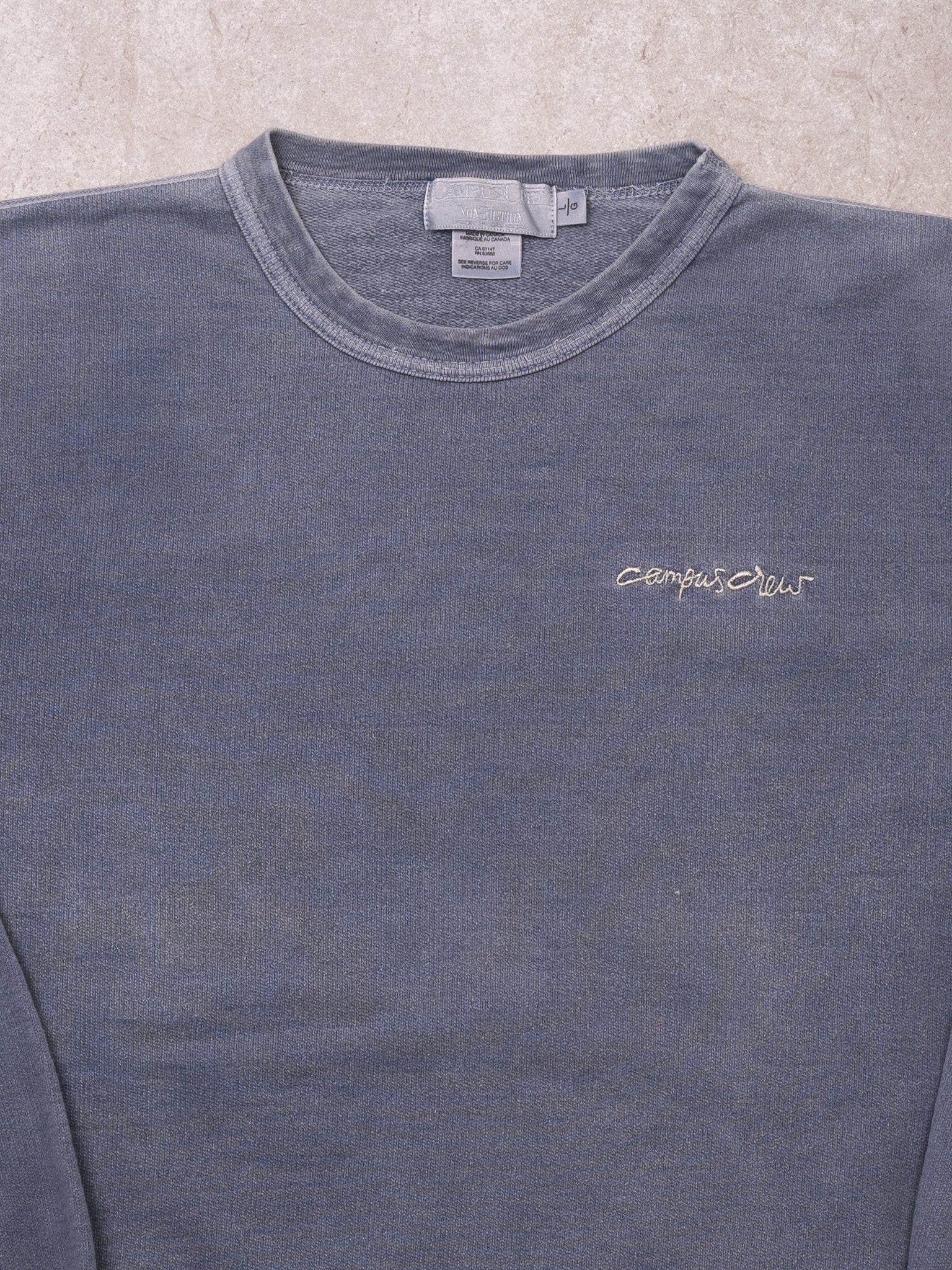 Vintage Washed Light Blue Campus Crewneck (XL)