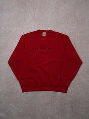 Vintage 90s Red New York City Spell Out Crewneck (M)