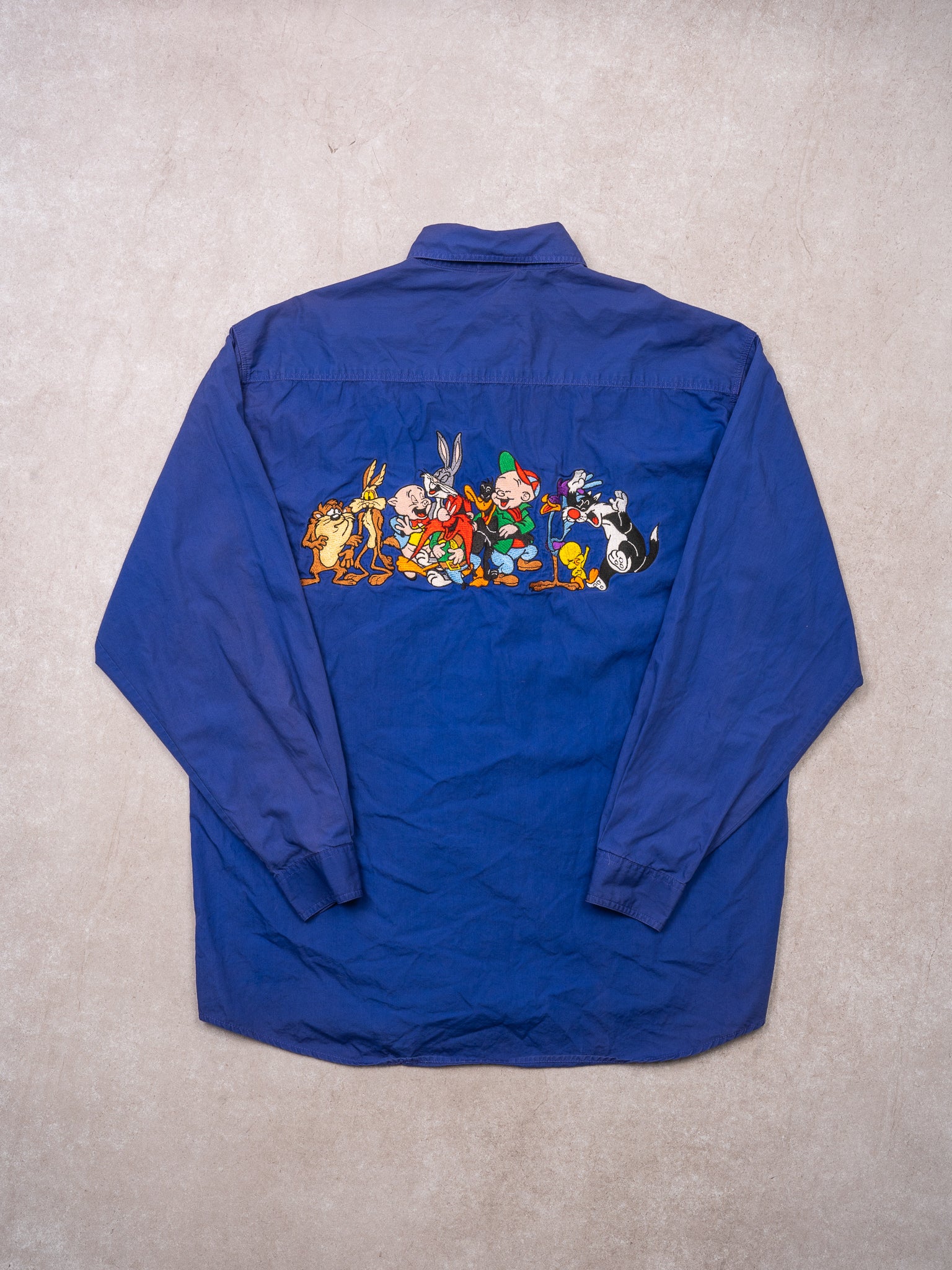Vintage '91 Blue Looney Tunes Button Up Shirt (L)