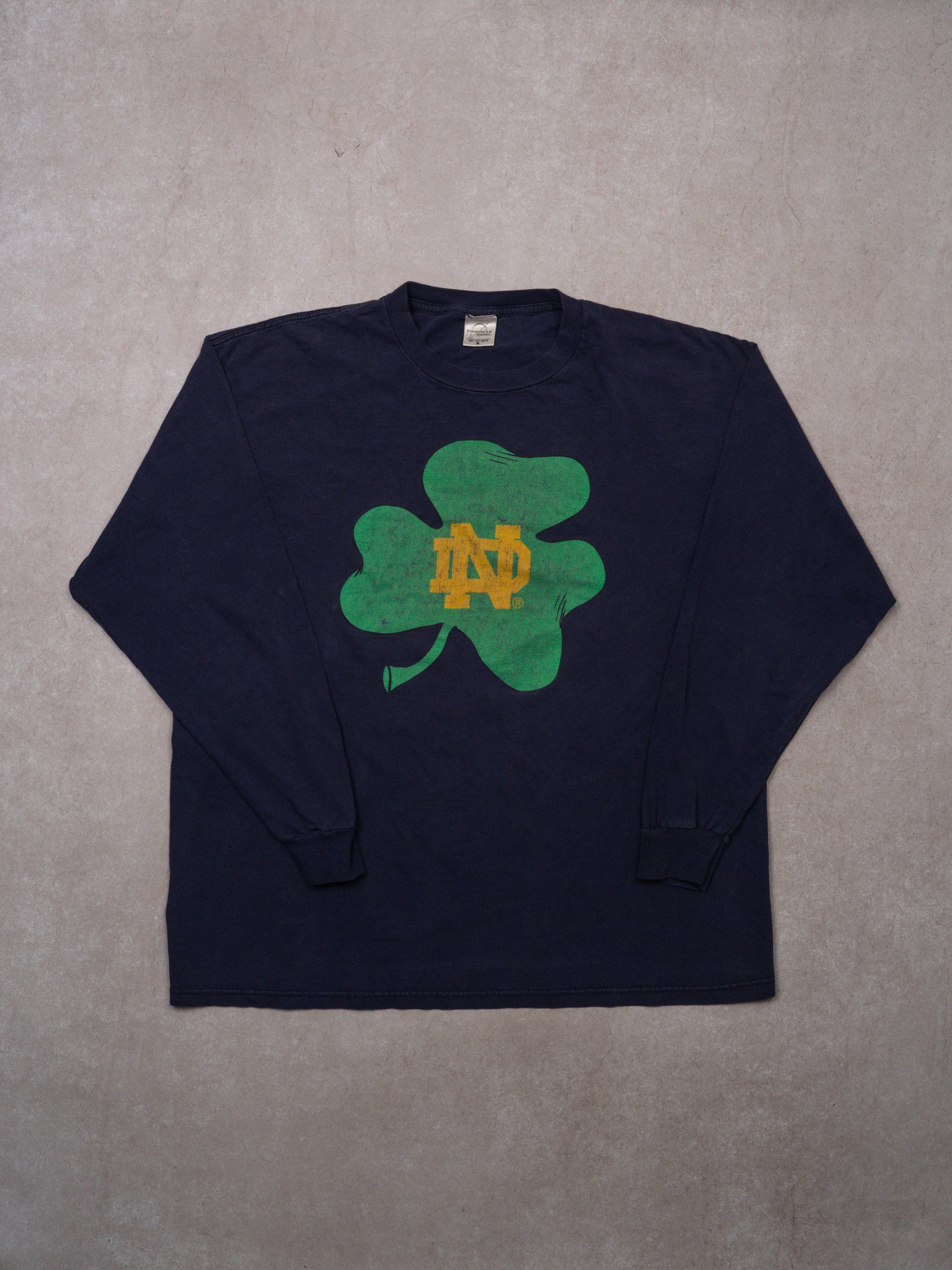 Vintage 90s Blue Notre Dame Clover Long Sleeve (L)