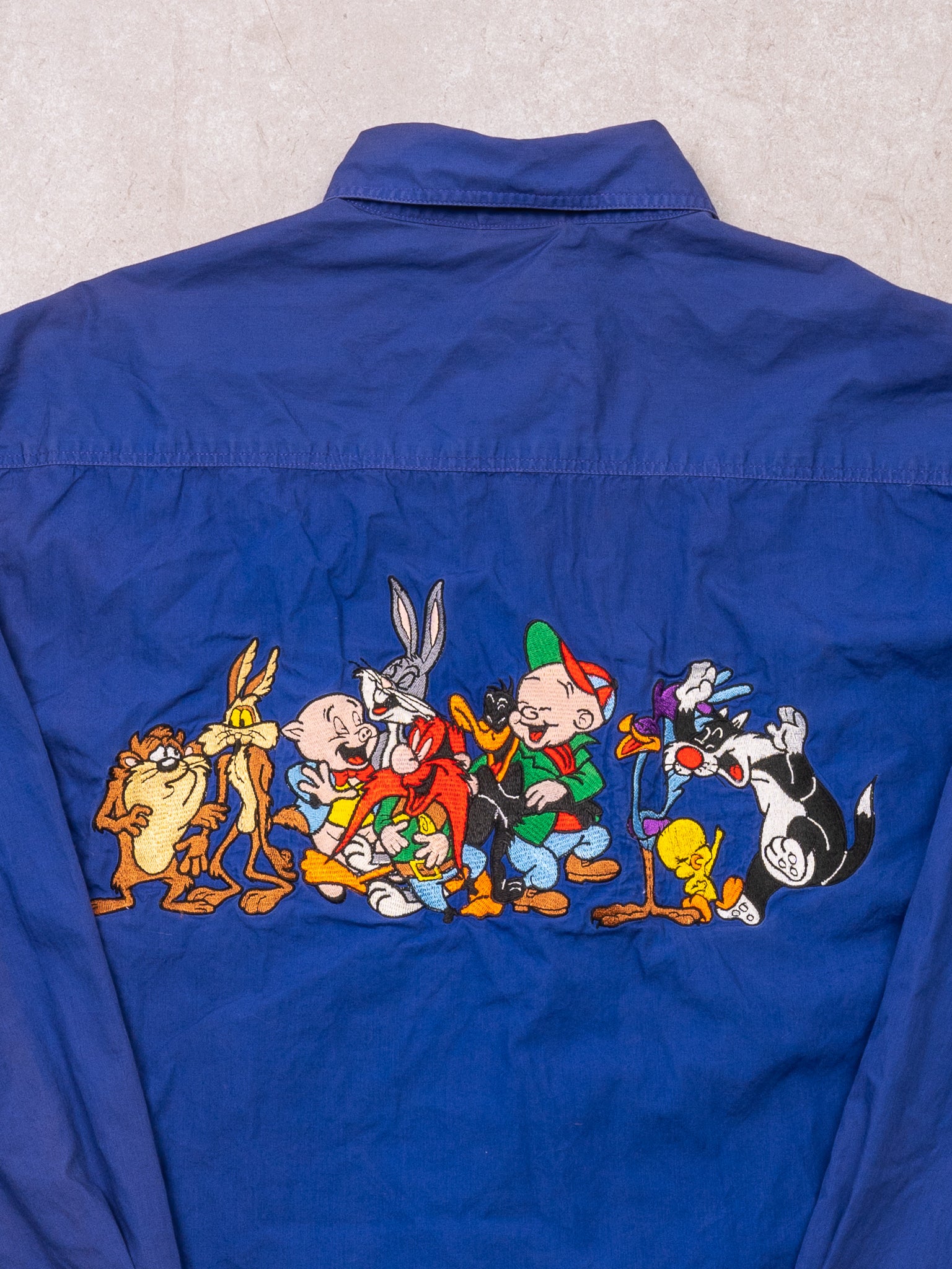 Vintage '91 Blue Looney Tunes Button Up Shirt (L)