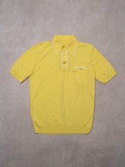 Vintage 70s Yellow + White Sport Polo Shirt (S/M)