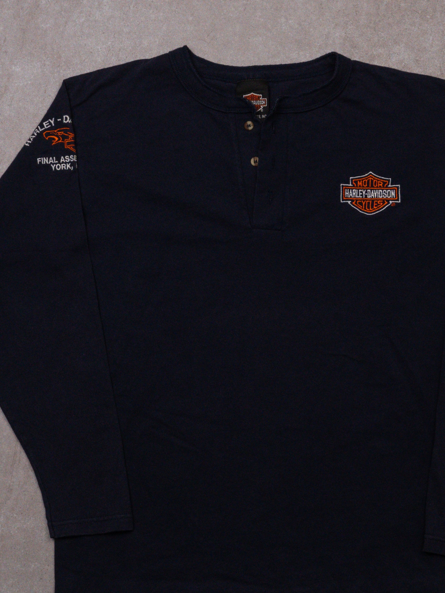 Vintage Navy Harley Davidson Final Assembly, PA Long Sleeve (S/M)