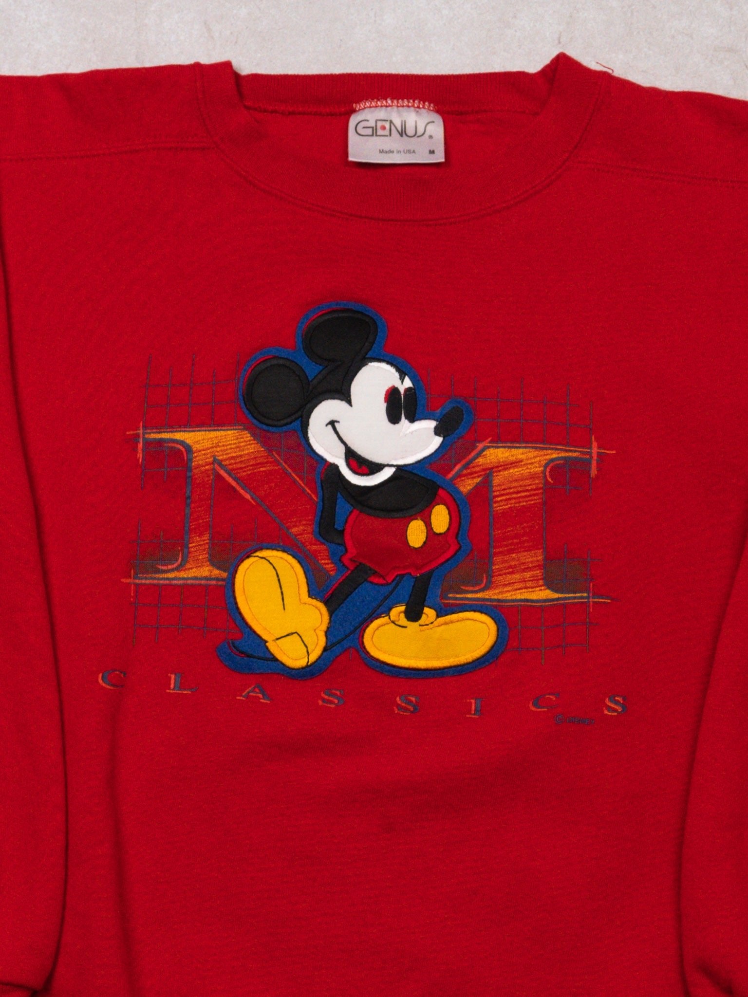 Vintage 90s Red Mickey Mouse Classics Crewneck (M)