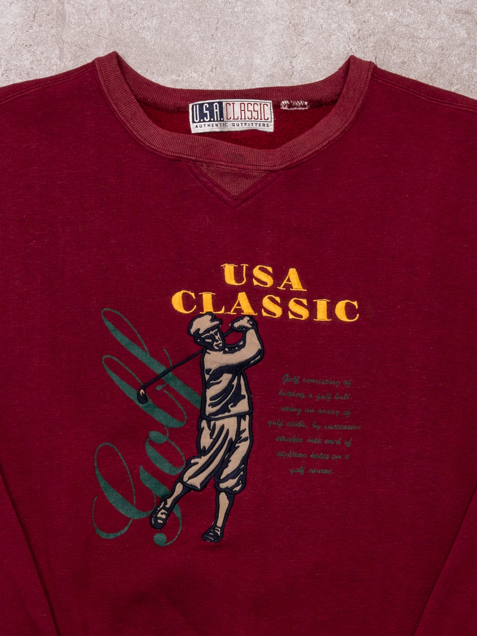 Vintage 90s Maroon USA Classic Golf Crewneck (L)