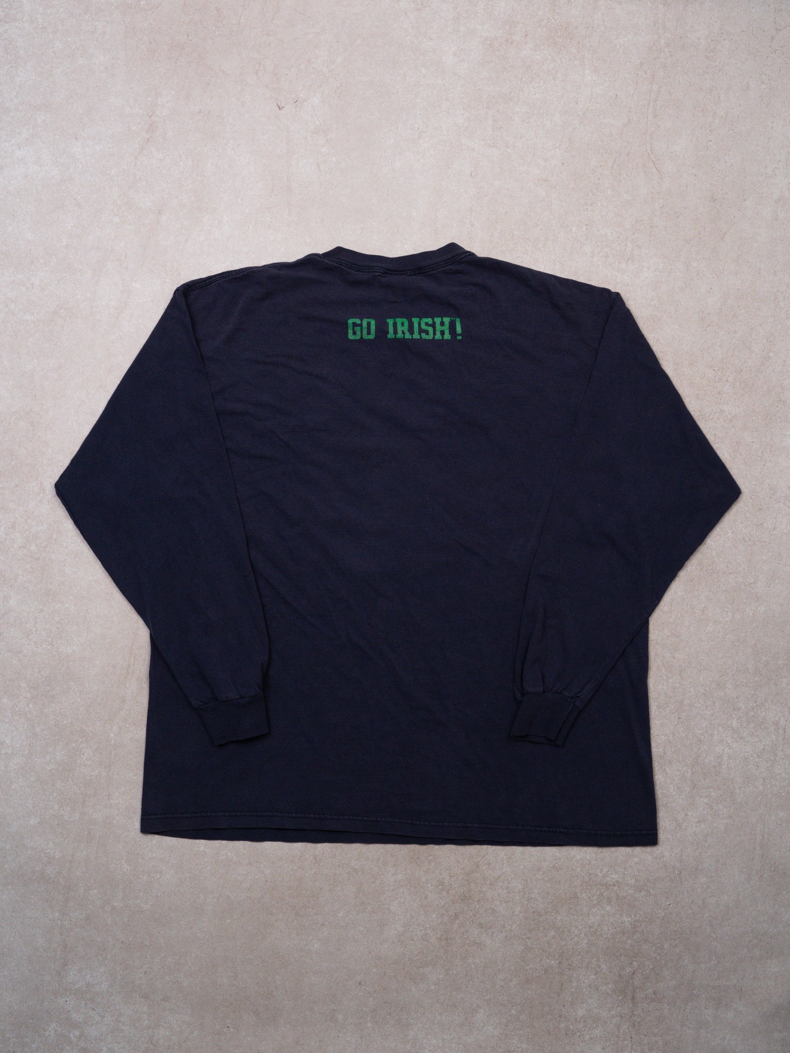 Vintage 90s Blue Notre Dame Clover Long Sleeve (L)