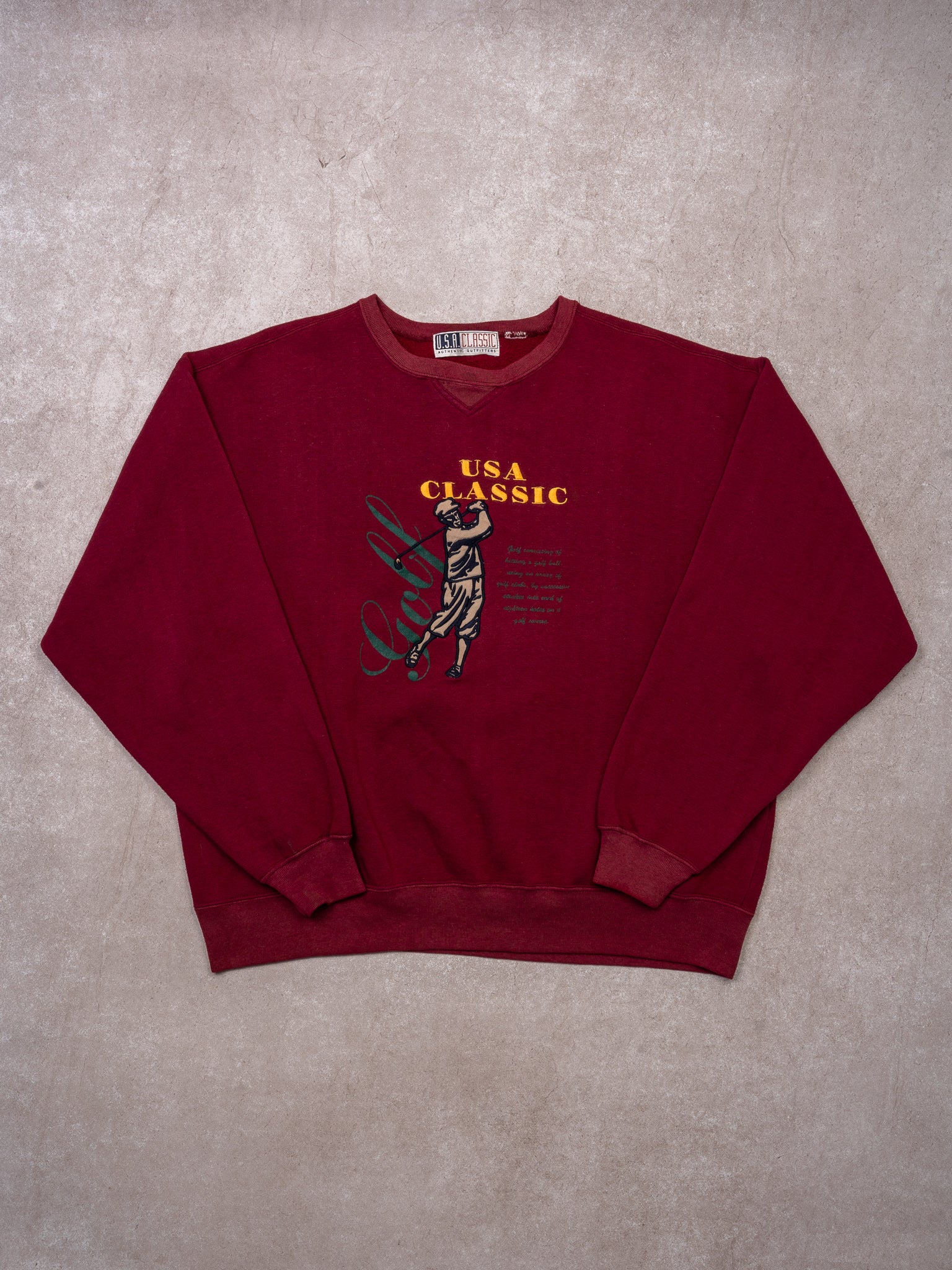 Vintage 90s Maroon USA Classic Golf Crewneck (L)