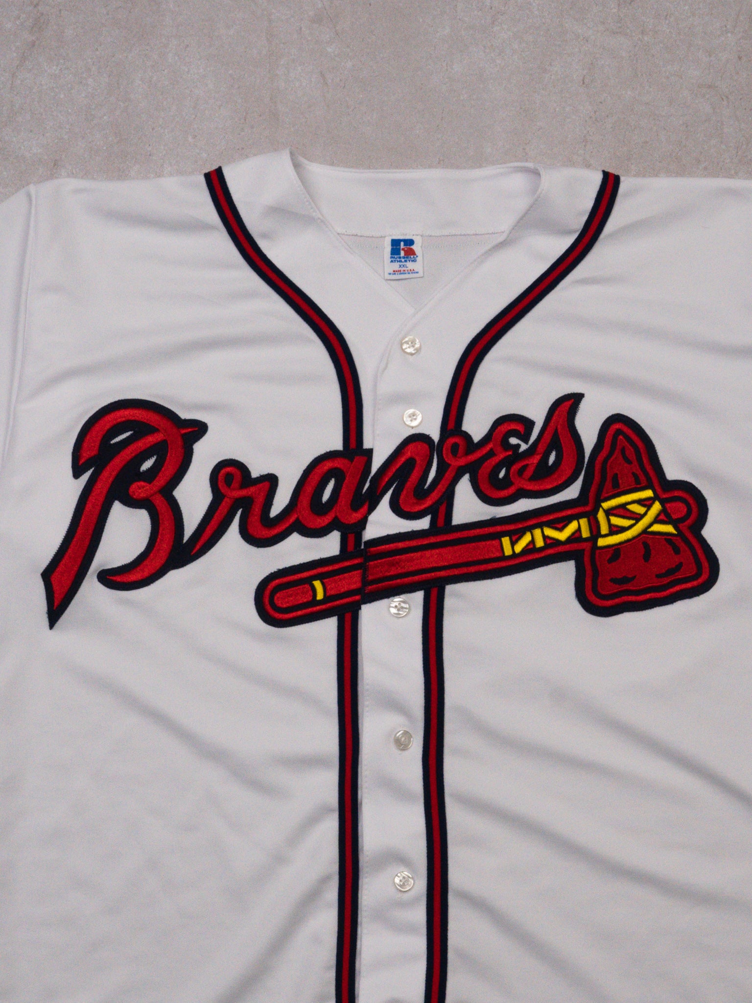 Vintage 90s White Braves x Russell Athletics Jersey (XL)