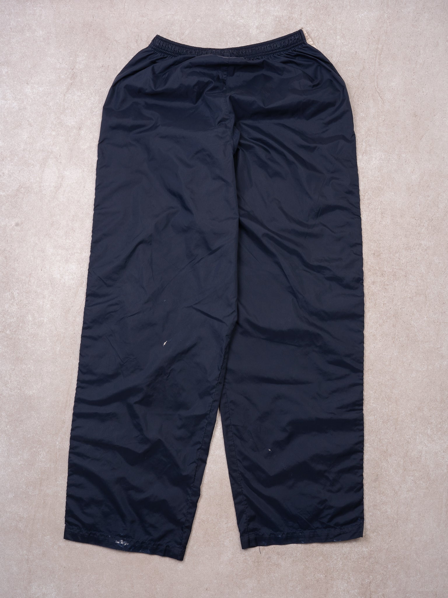 Vintage Y2K Navy + White Nike Tearaway Windbreaker Pants (M/L)