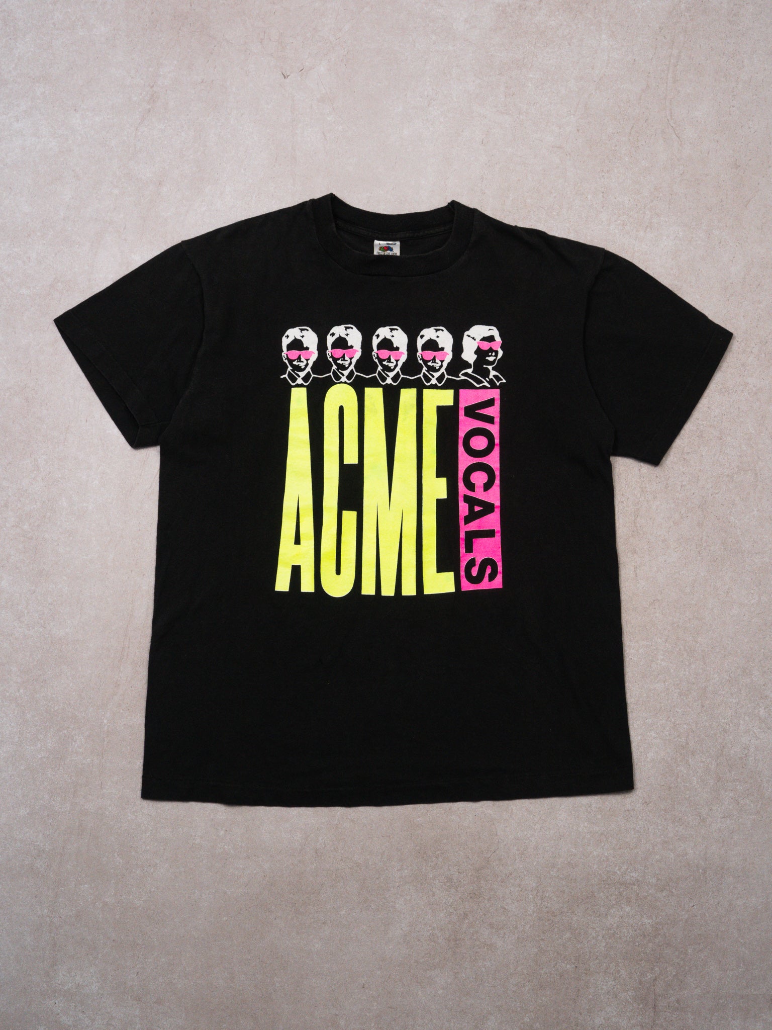Vintage 90s Black Acme Vocals Graphic Single Stitch Tee (M)