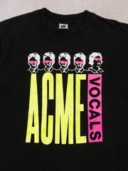 Vintage 90s Black Acme Vocals Graphic Single Stitch Tee (M)