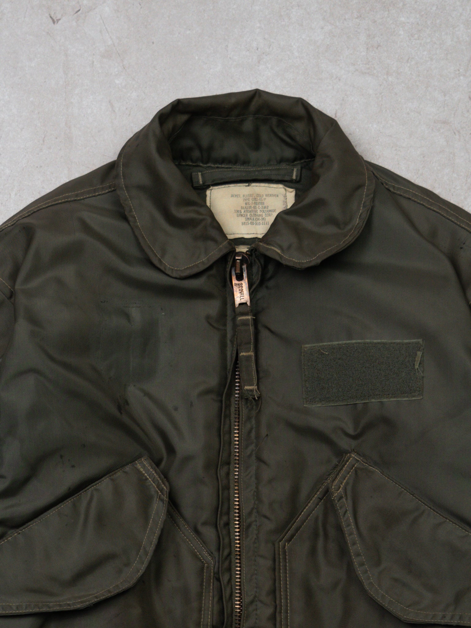 Vintage 80s Army Green CWU-45 Flight Bomber Jacket (S)