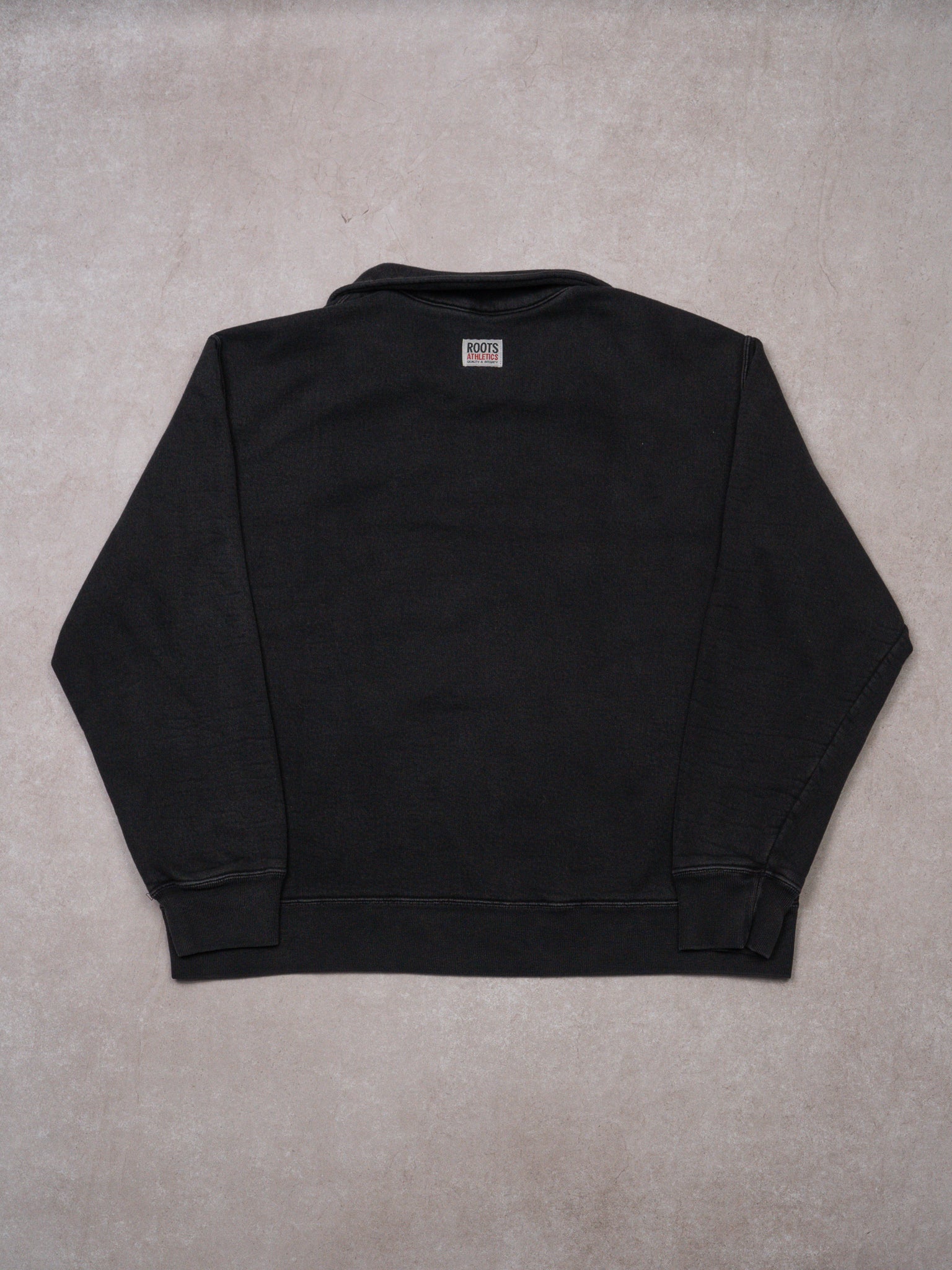 Vintage Washed Black Roots Canada 1/4 Zip Sweater (XL)