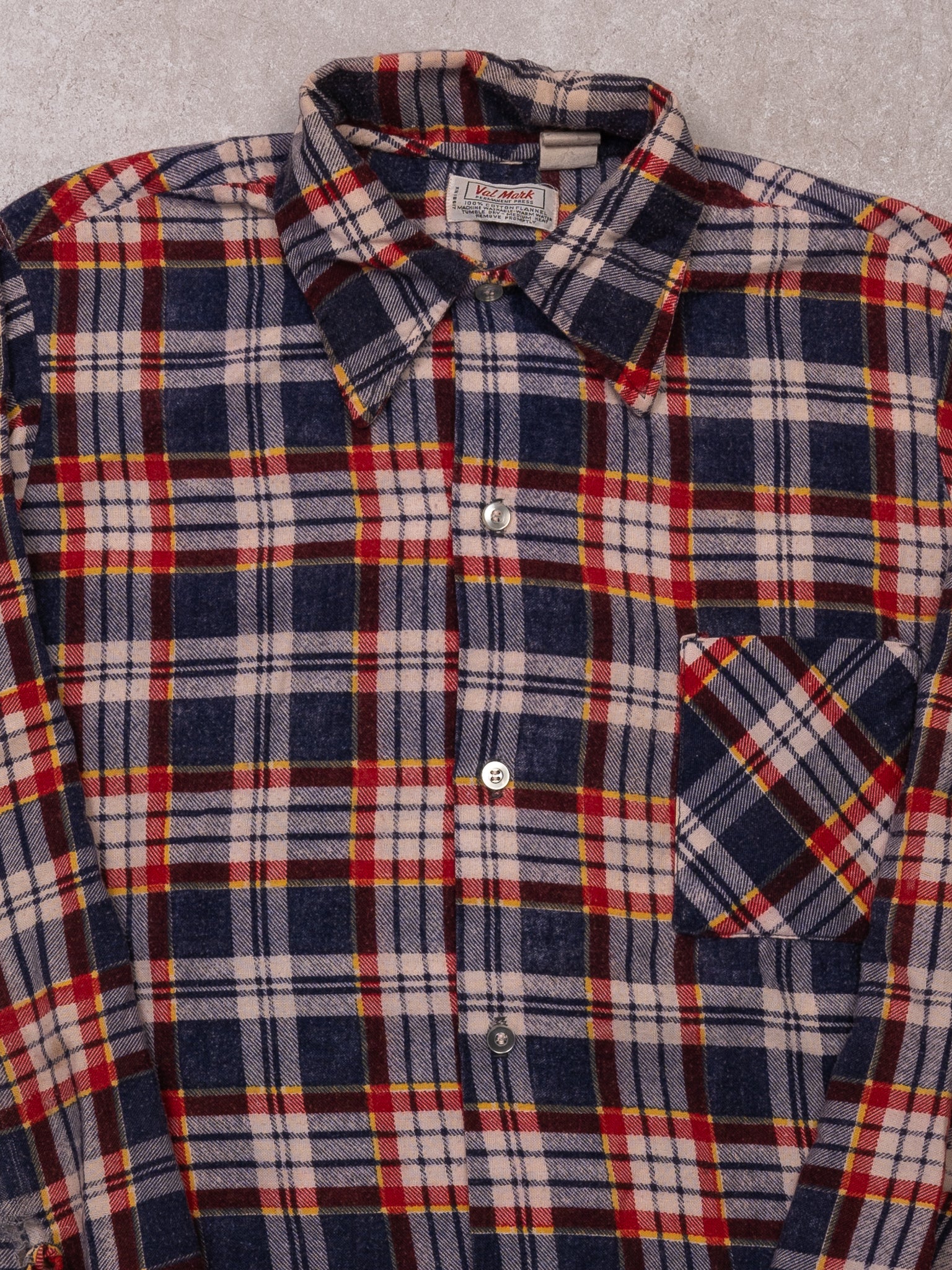 Vintage 70s Val Mark Plaid Flannel Shirt (S/M)