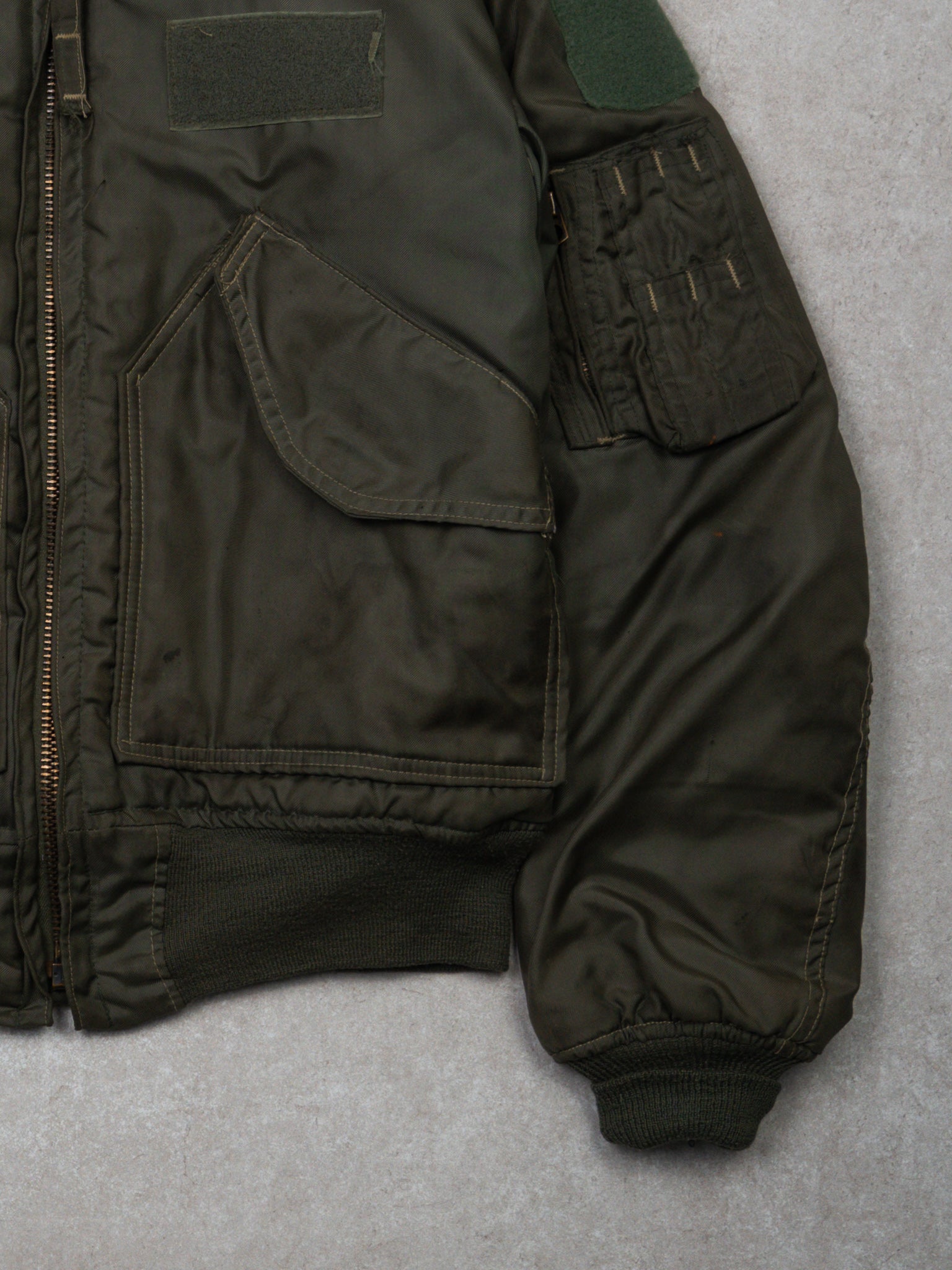 Vintage 80s Army Green CWU-45 Flight Bomber Jacket (S)
