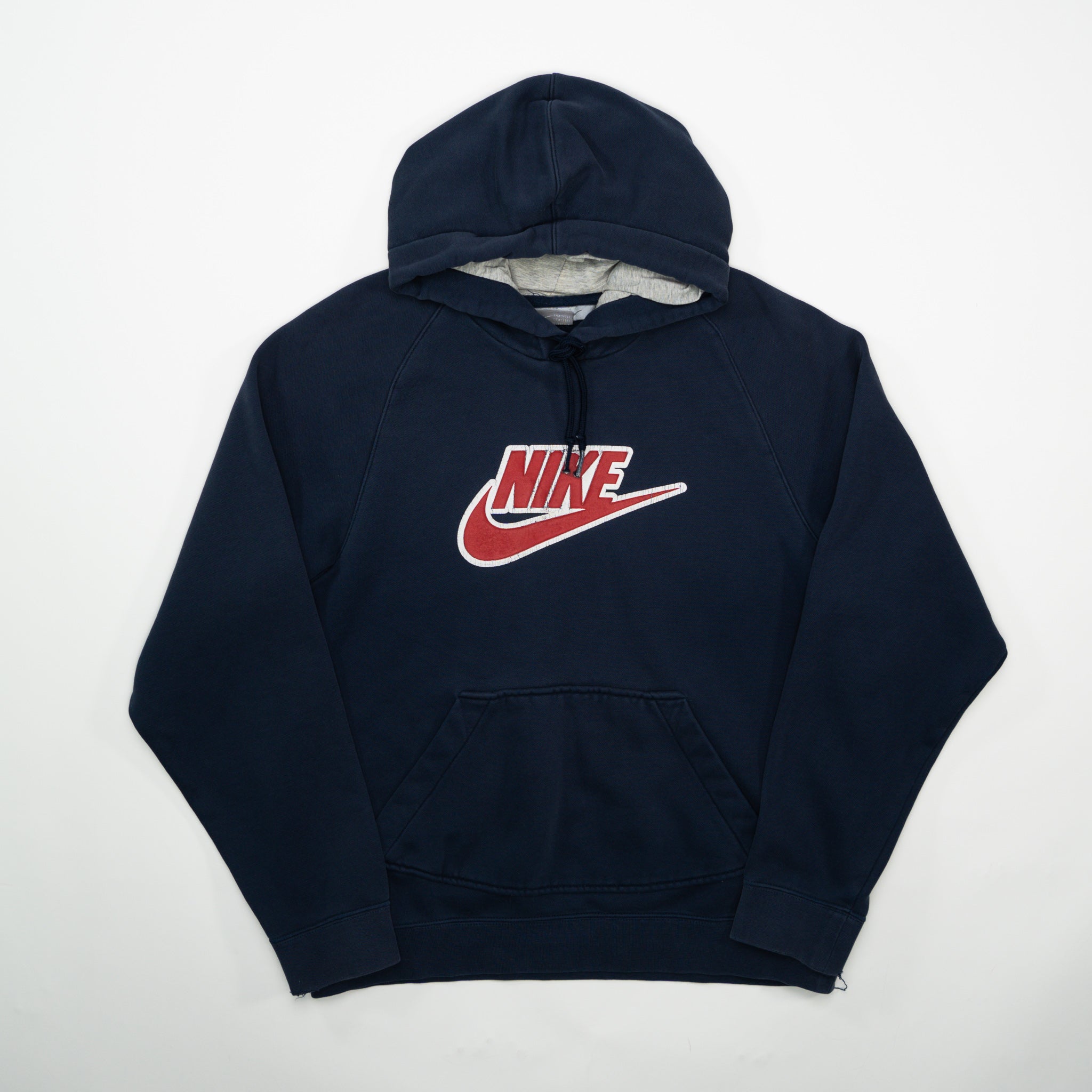 Vintage Y2K Blue + Red Nike Swoosh Hoodie (M)