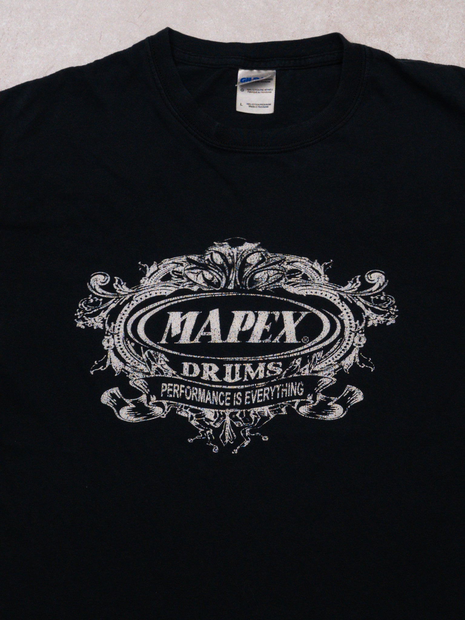 Vintage Faded Black Mapex Drums Tee (M)
