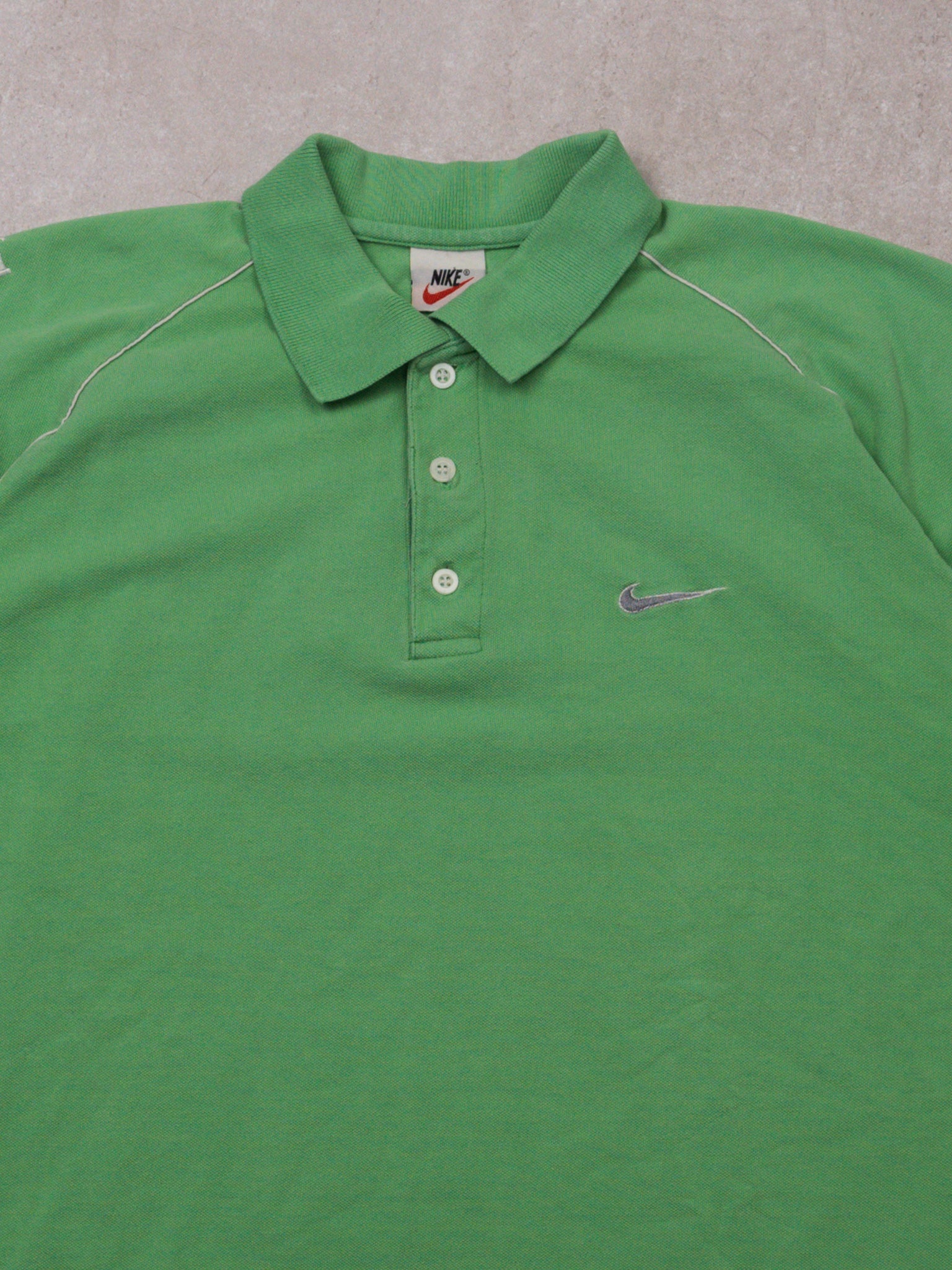 Vintage Lime Green Nike 'Just Do It' Polo Shirt (M)