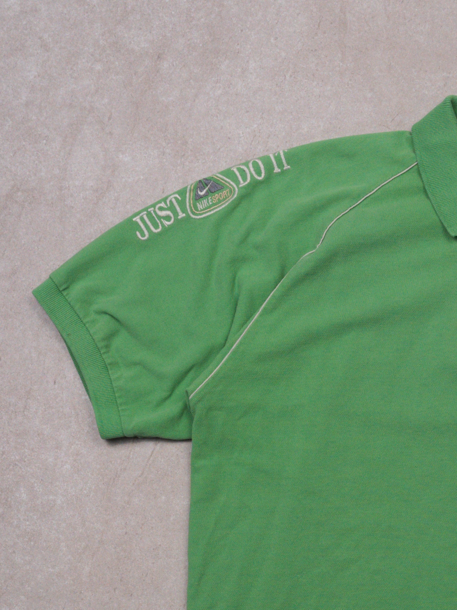 Vintage Lime Green Nike 'Just Do It' Polo Shirt (M)
