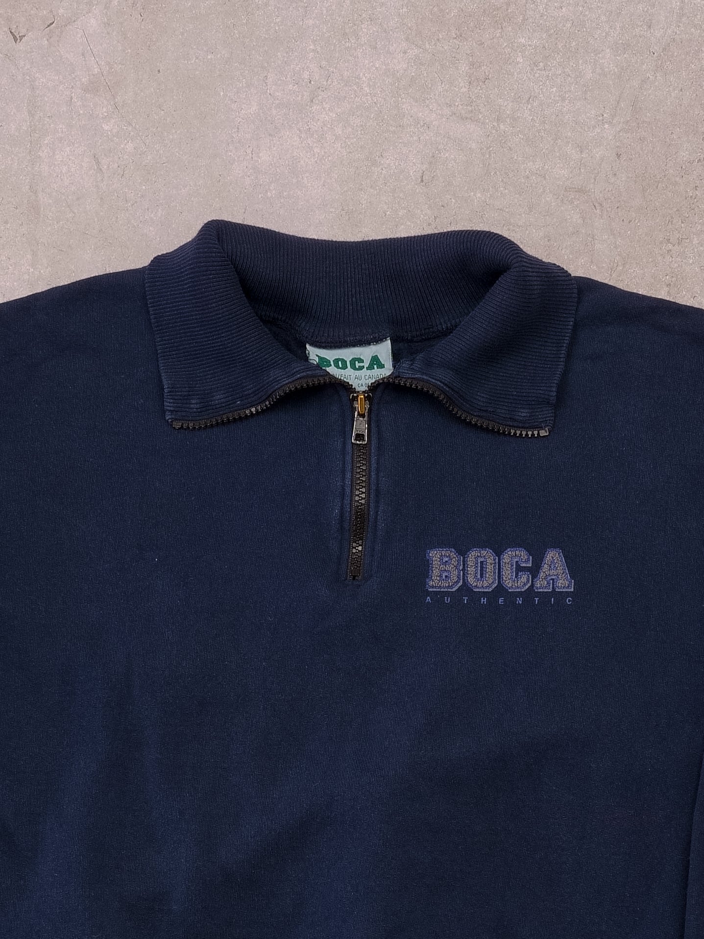 Vintage 90s BOCA Navy Blue 1/4 Zip Sweater (M/L)