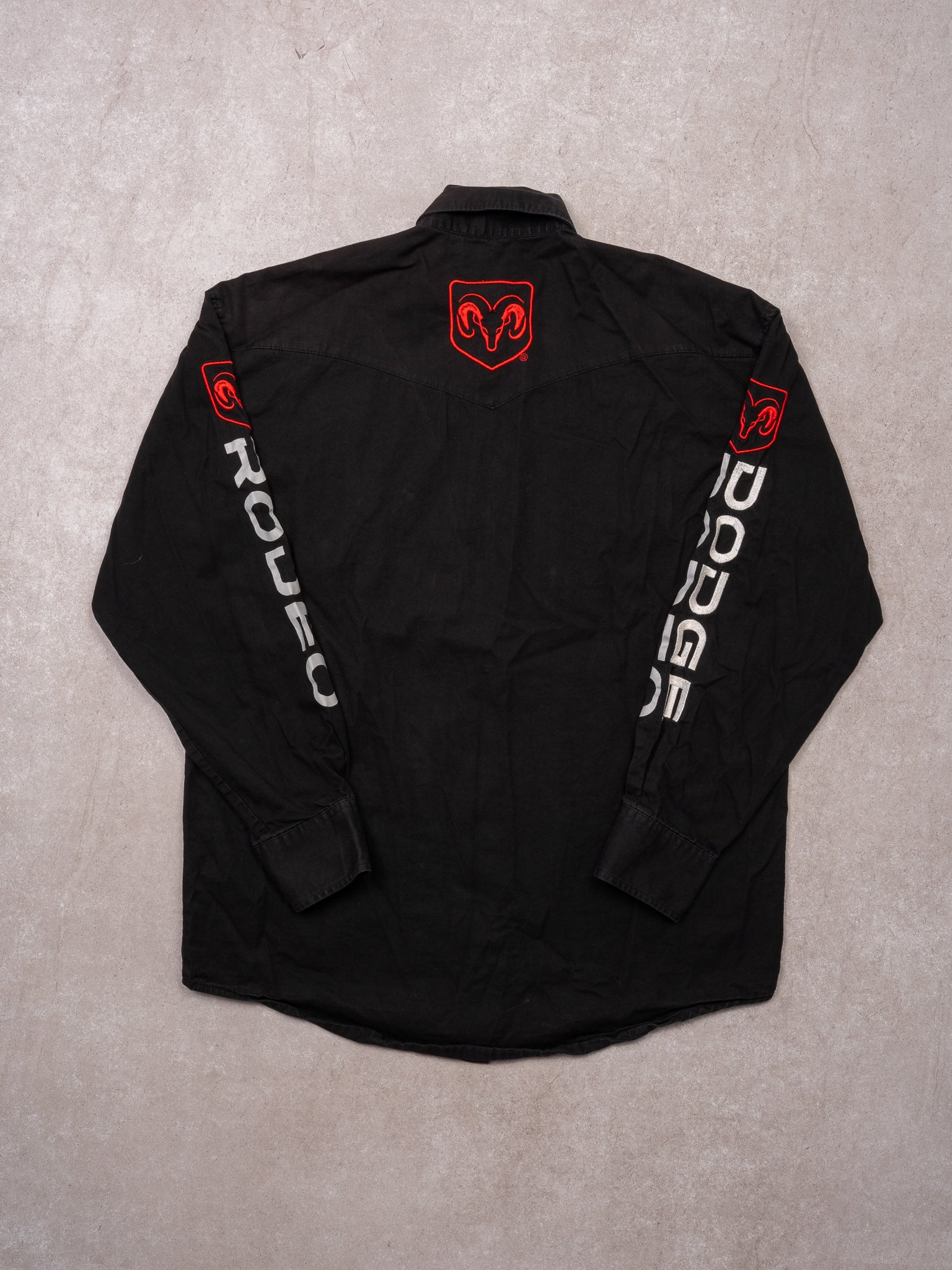 Vintage Black Dodge Rodeo x Wrangler Button Up (M)