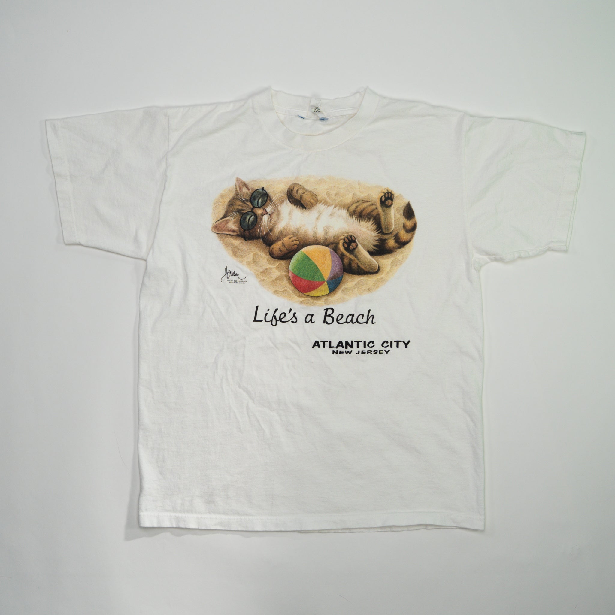 Vintage Cat 'Lifes a Beach' Atlantic City Tee (M)