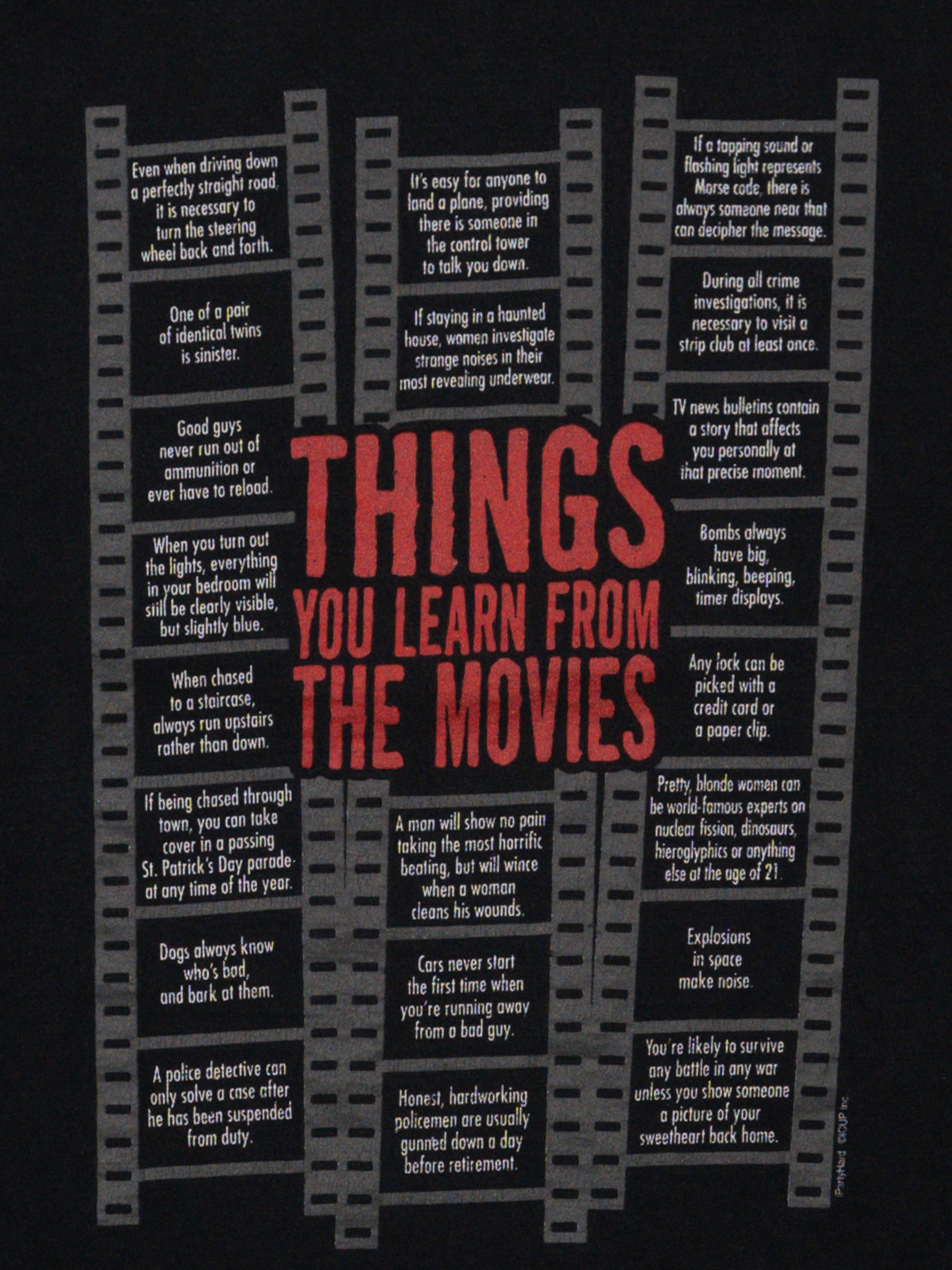 Vintage Things You Learn From Movies Tee (L)