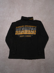 Vintage 90s Black Purdue University Mock Neck (M)