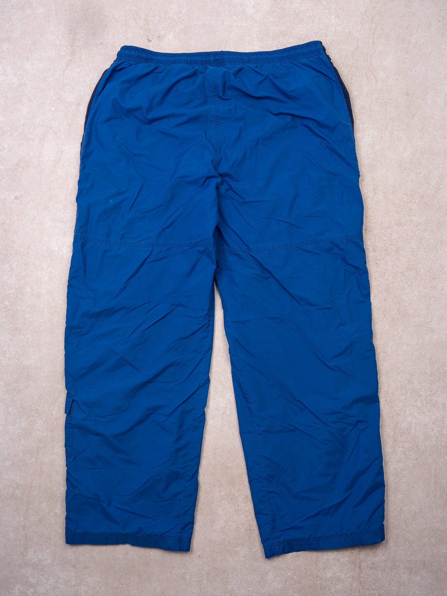 Vintage Bright Blue + Navy Nike Windbreaker Pants (L)